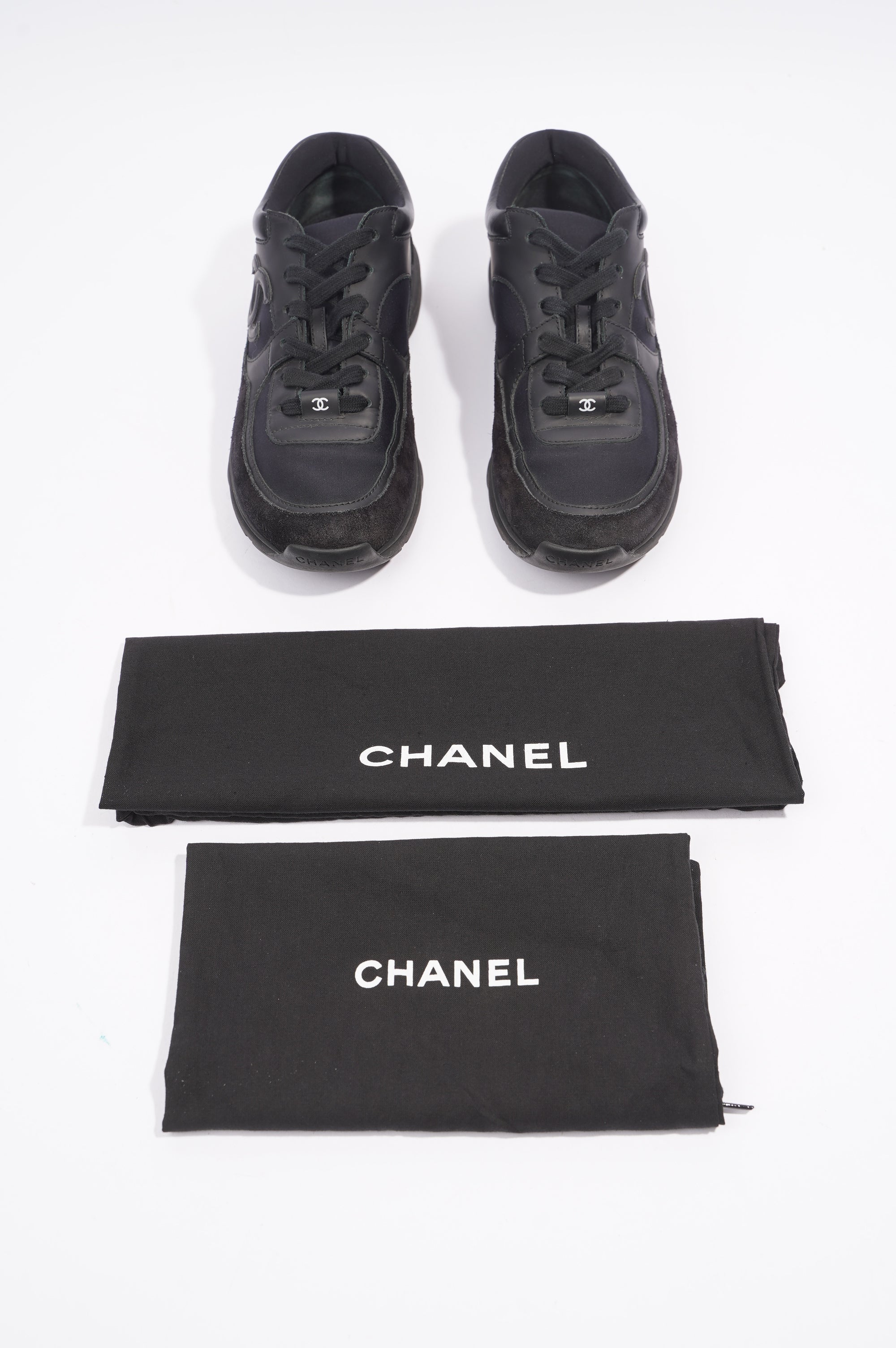 Chanel CC Logo Black Suede EU 37 UK 4
