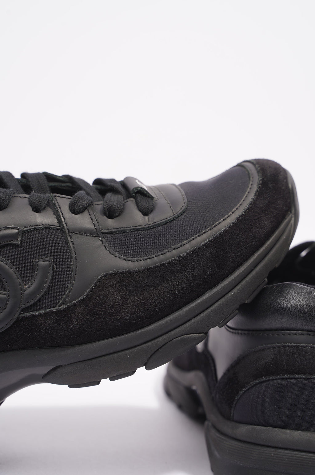 Chanel CC Logo Black Suede EU 37 UK 4