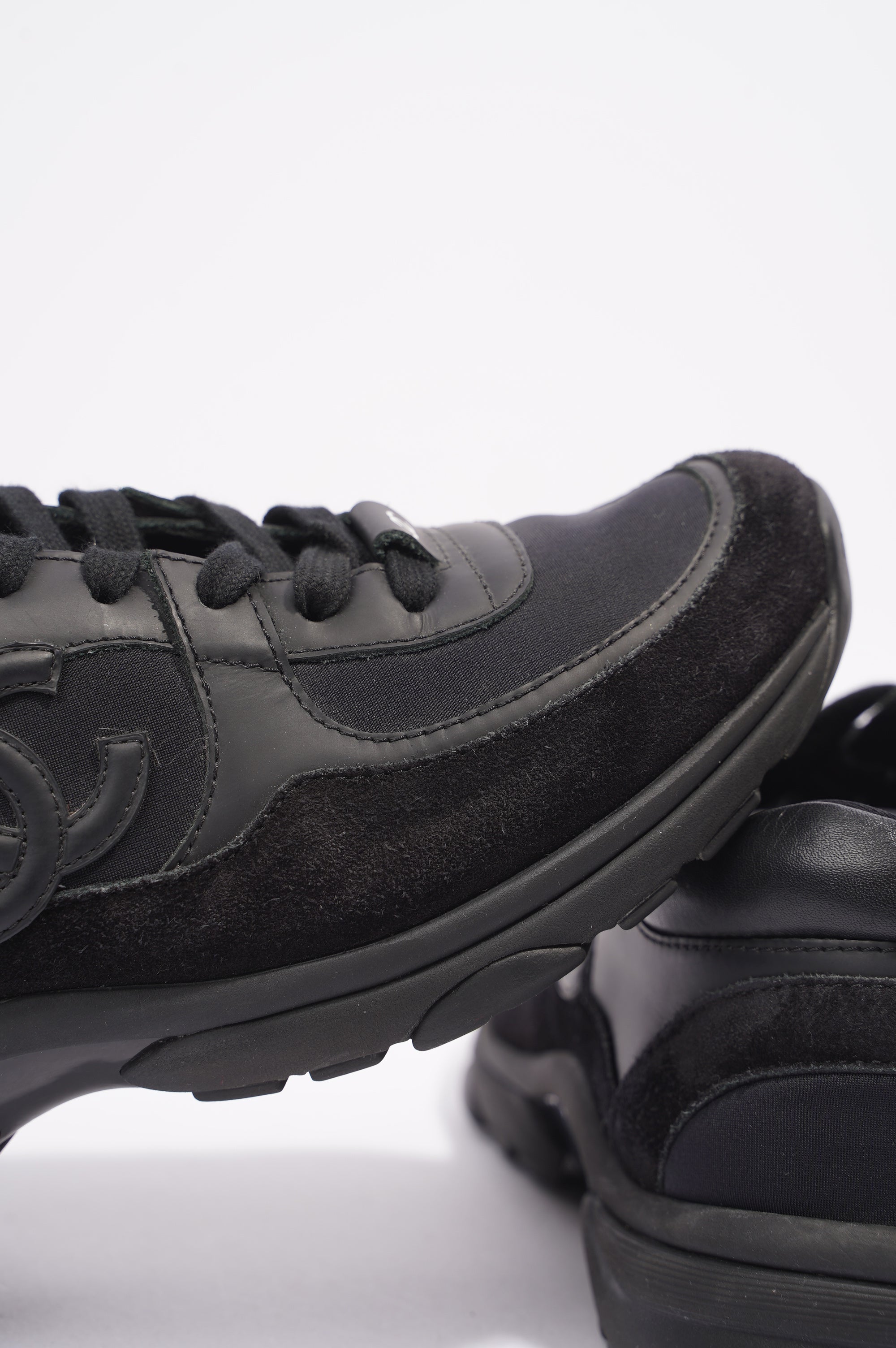 Chanel CC Logo Black Suede EU 37 UK 4