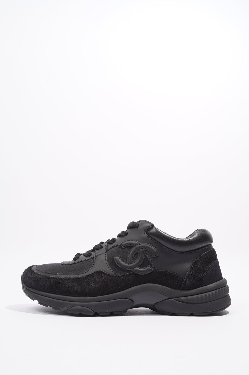 Chanel CC Logo Black Suede EU 37 UK 4