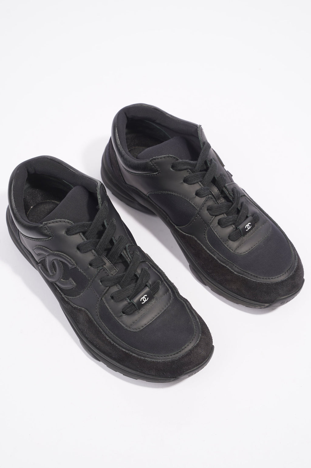 Chanel CC Logo Black Suede EU 37 UK 4
