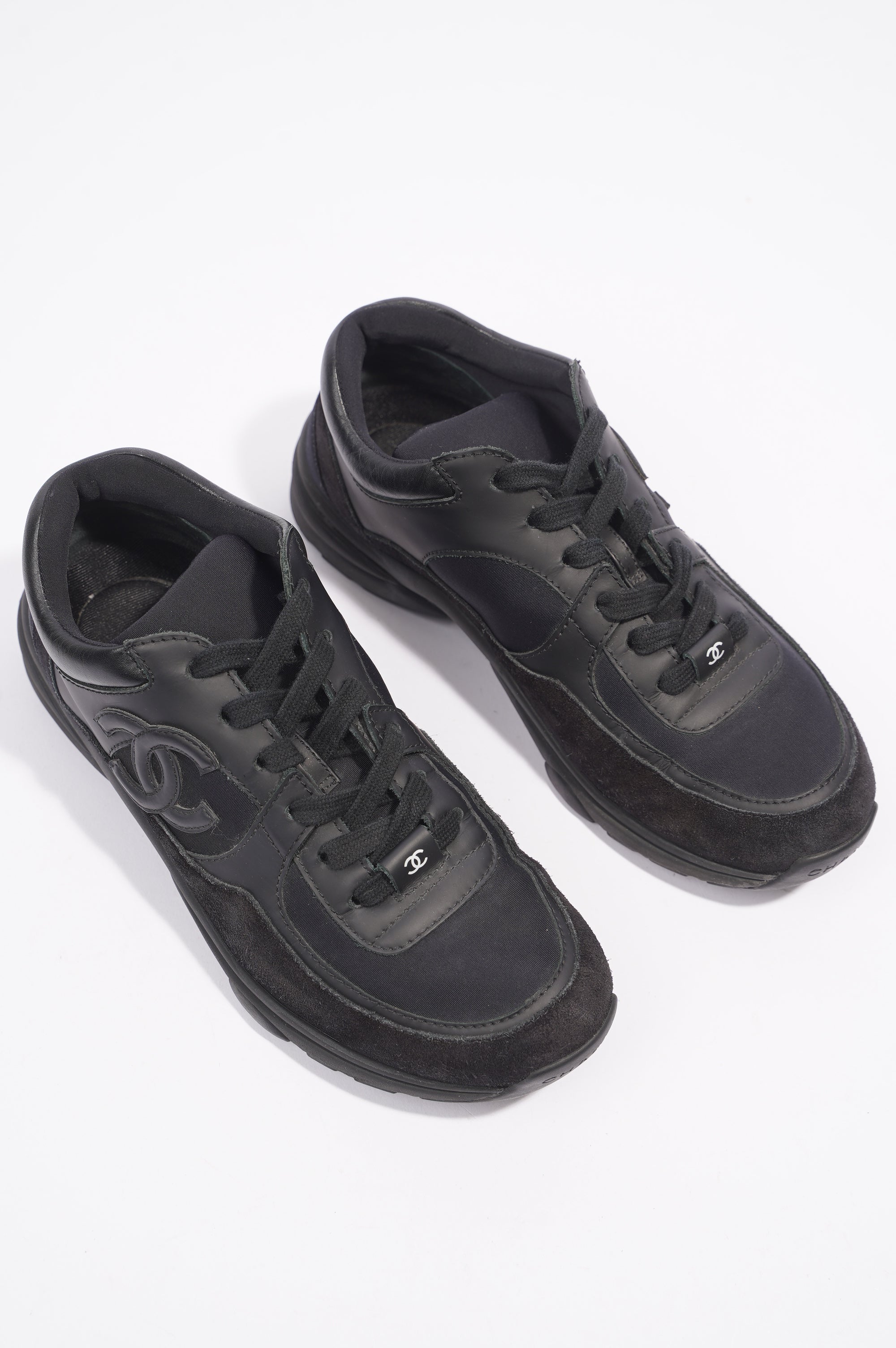 Chanel CC Logo Black Suede EU 37 UK 4