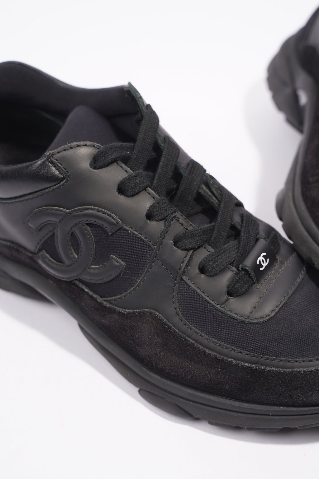 Chanel CC Logo Black Suede EU 37 UK 4