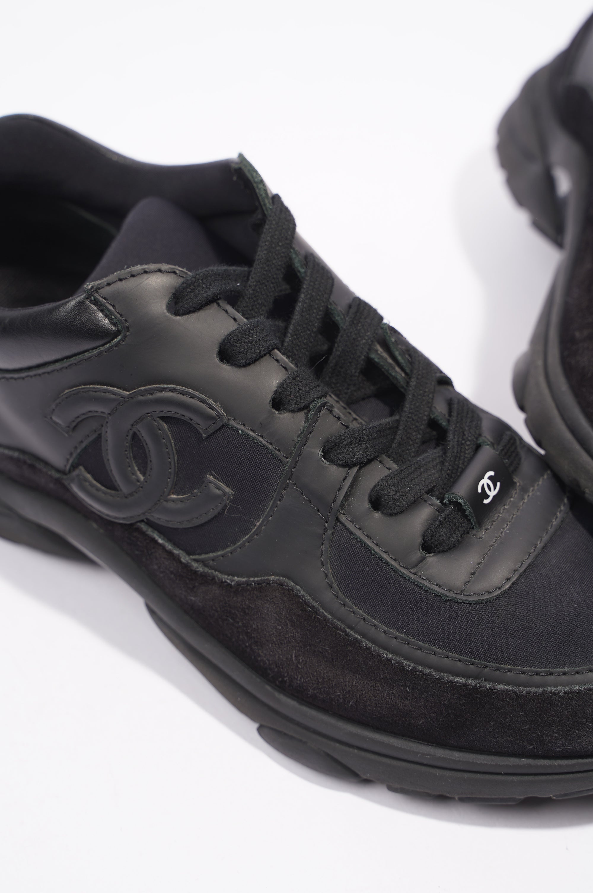 Chanel CC Logo Black Suede EU 37 UK 4