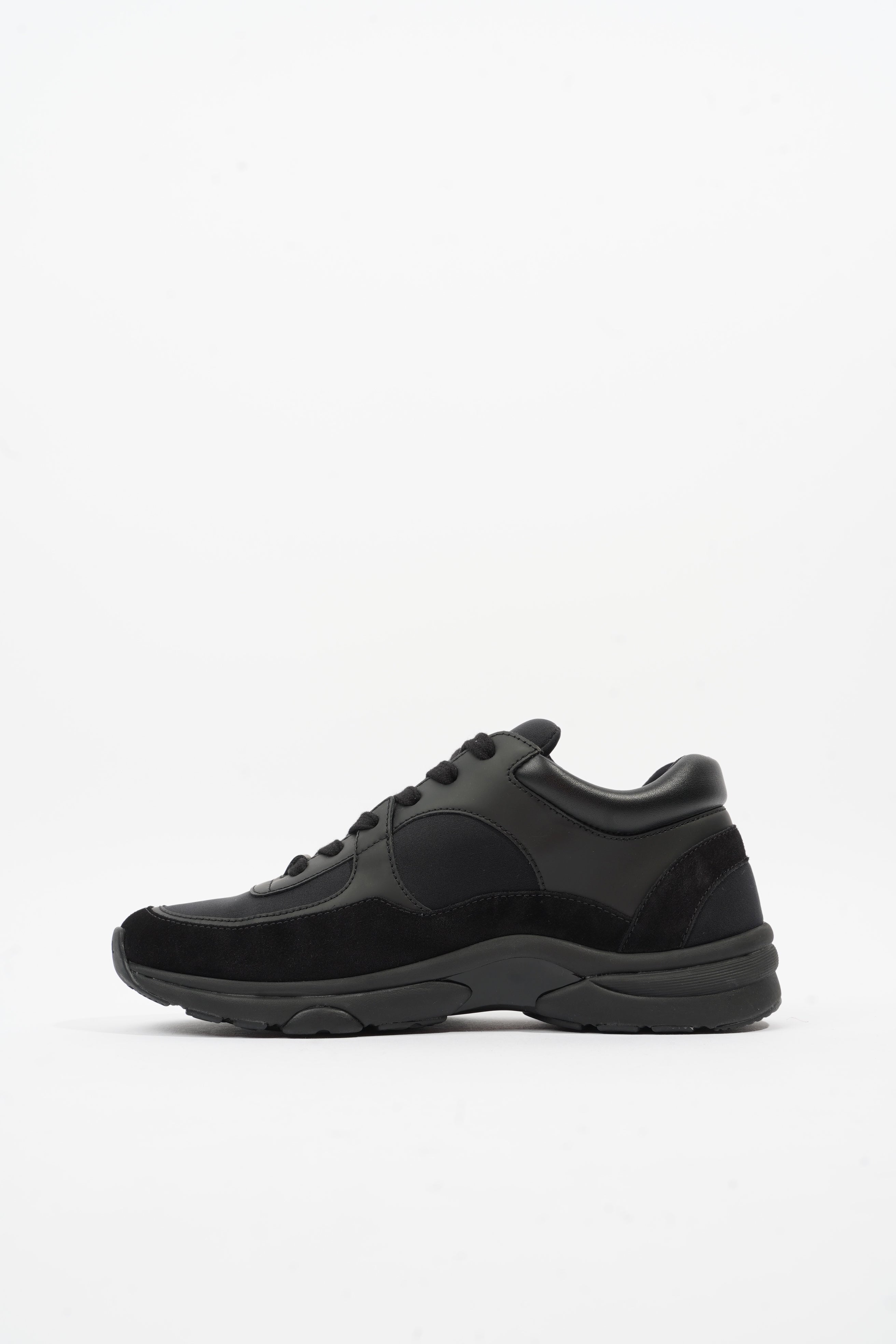 Chanel CC Logo Black Suede EU 37.5 UK 4.5