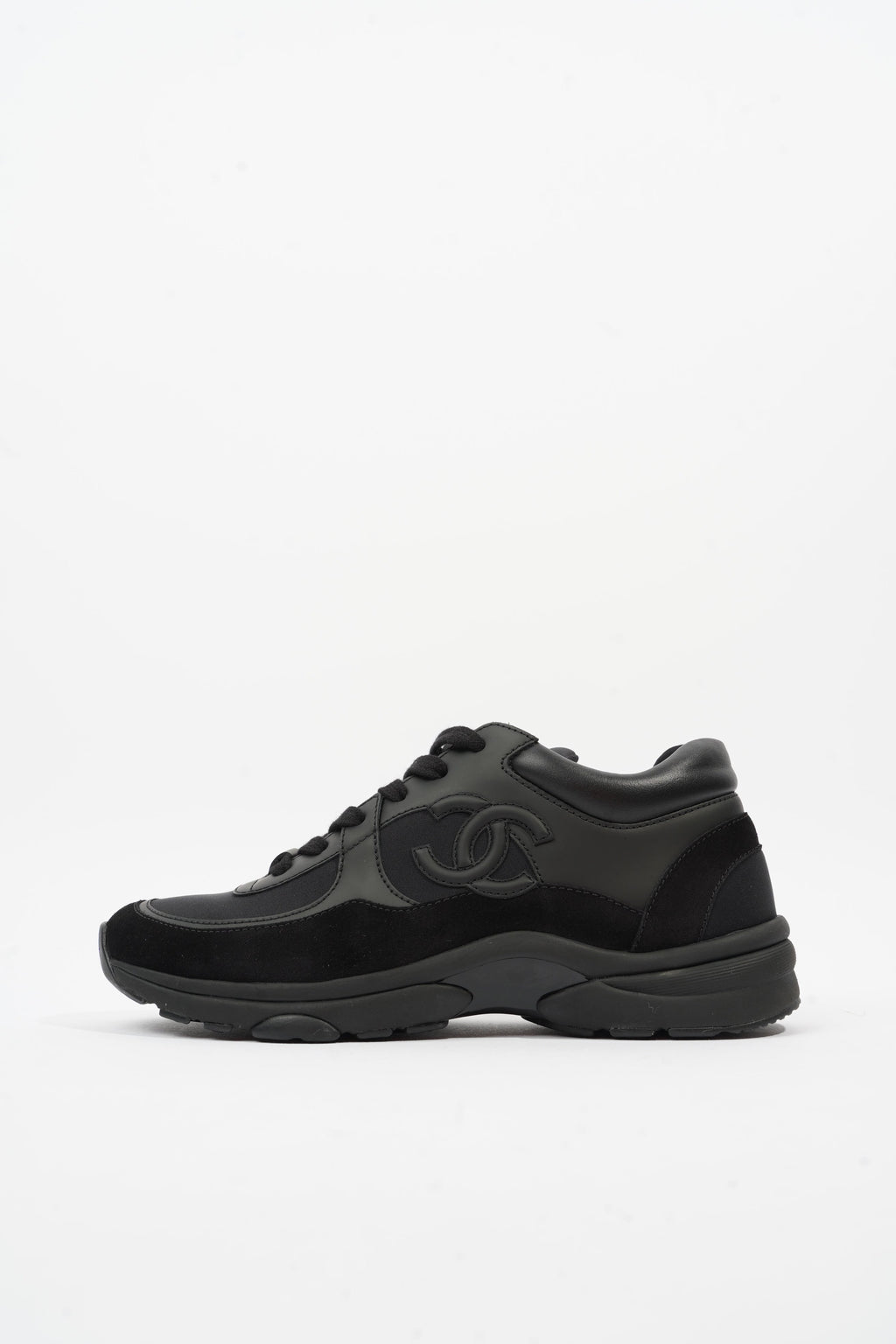 Chanel CC Logo Black Suede EU 37.5 UK 4.5