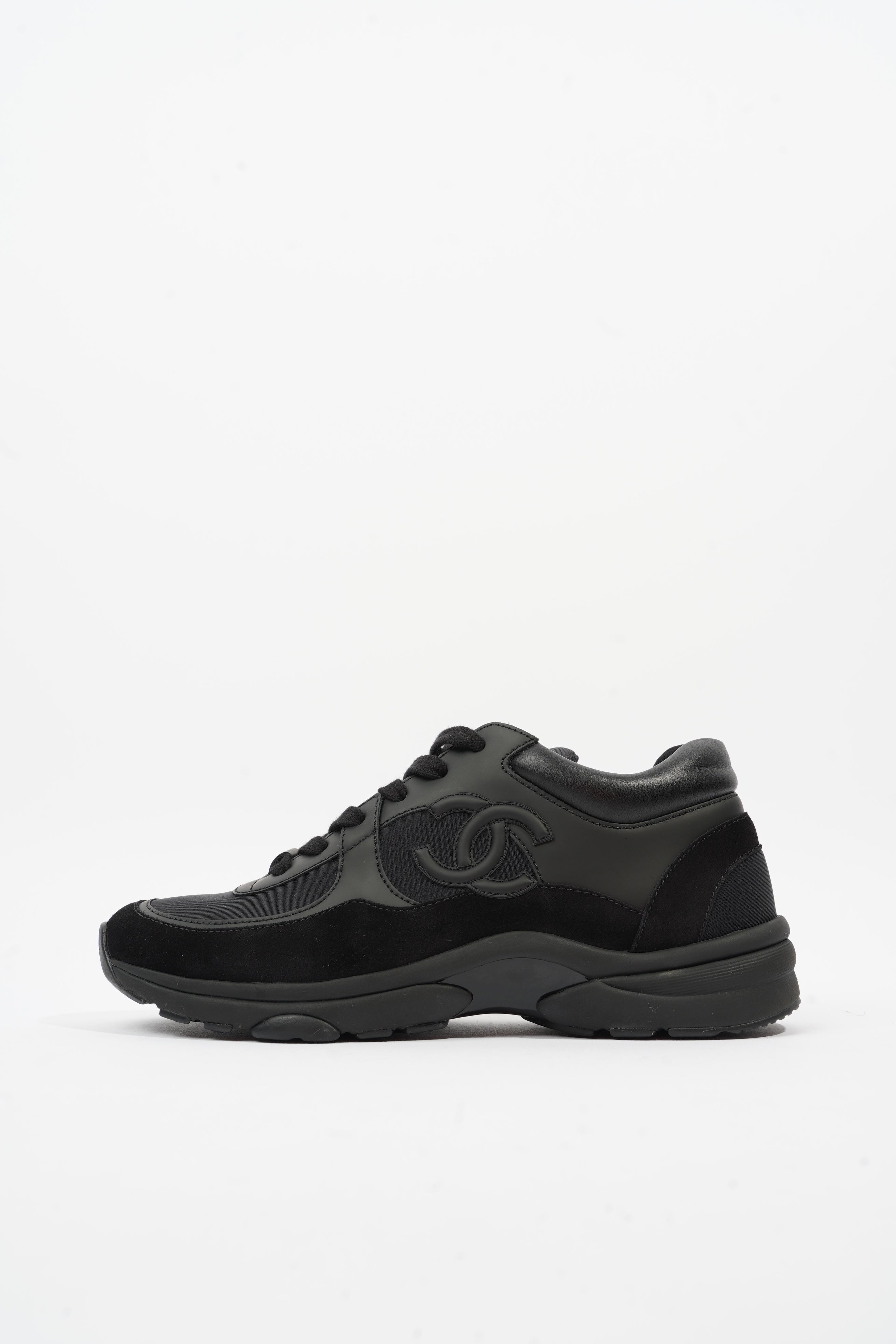 Chanel CC Logo Black Suede EU 37.5 UK 4.5