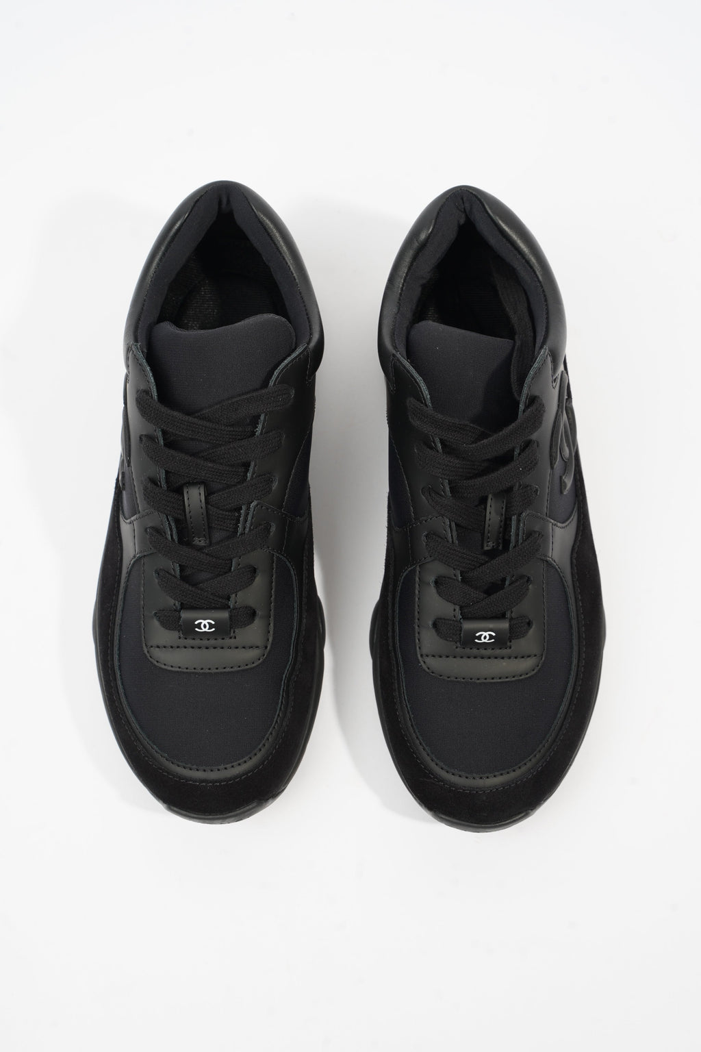 Chanel CC Logo Black Suede EU 37.5 UK 4.5