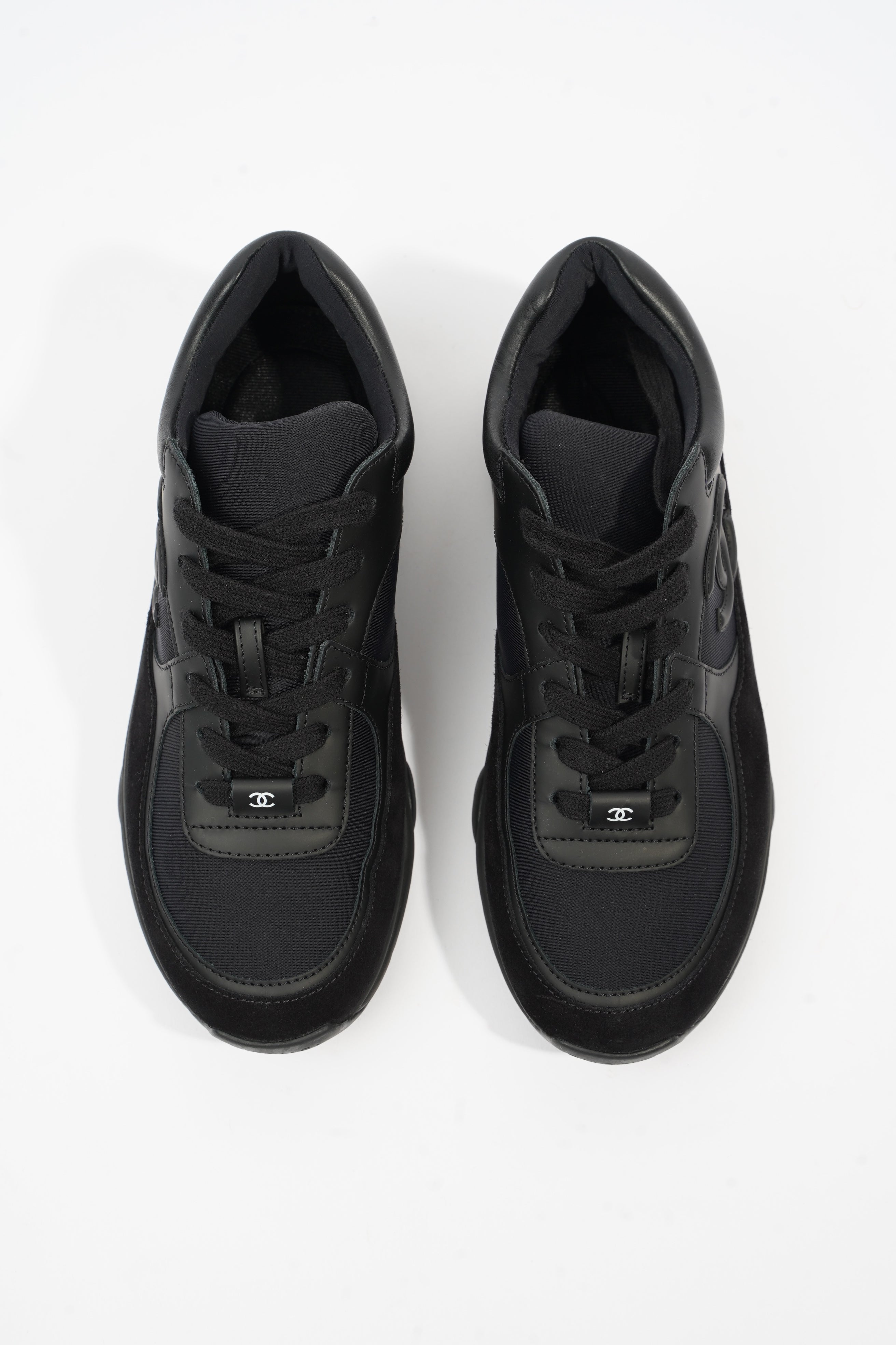 Chanel CC Logo Black Suede EU 37.5 UK 4.5