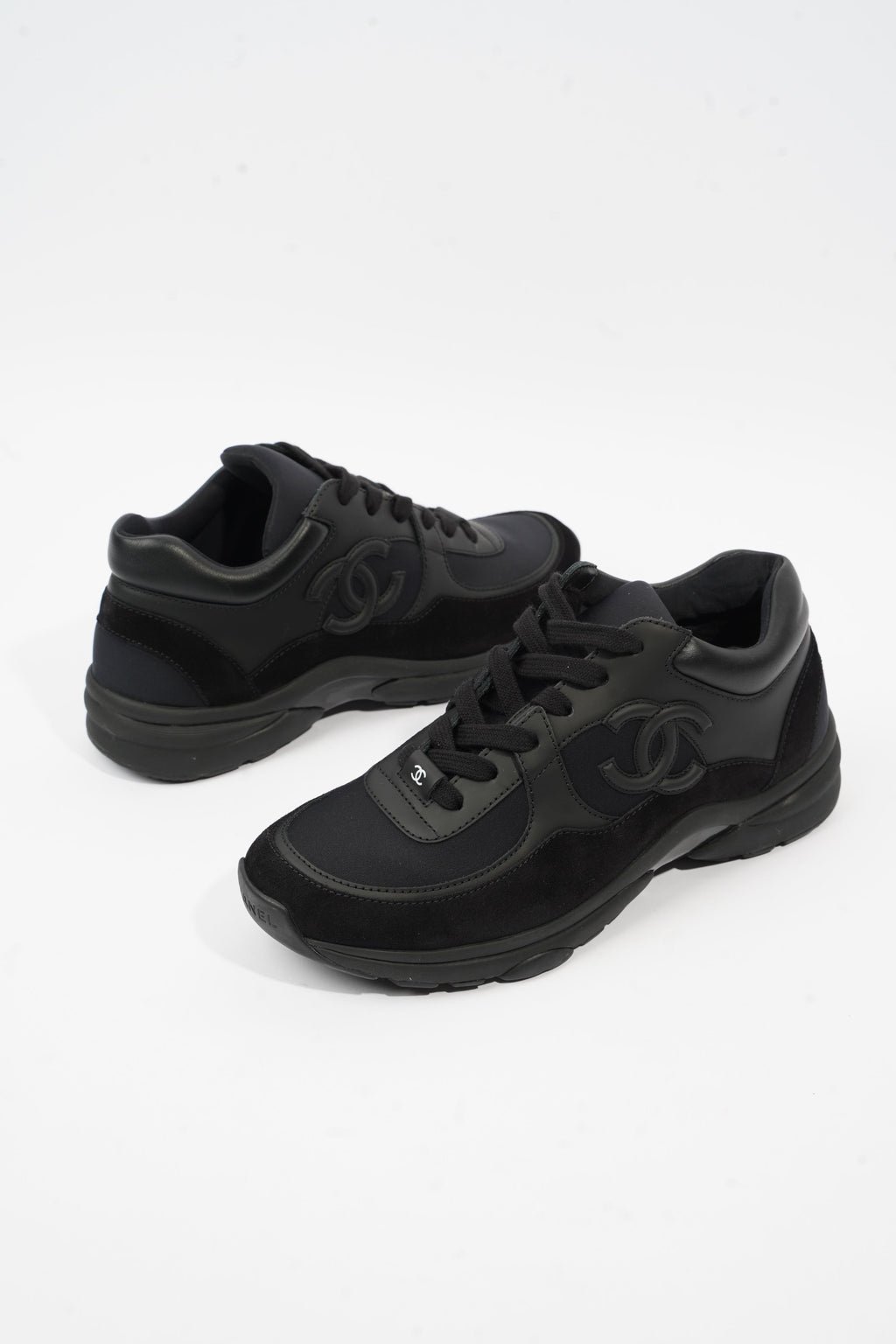 Chanel CC Logo Black Suede EU 37.5 UK 4.5