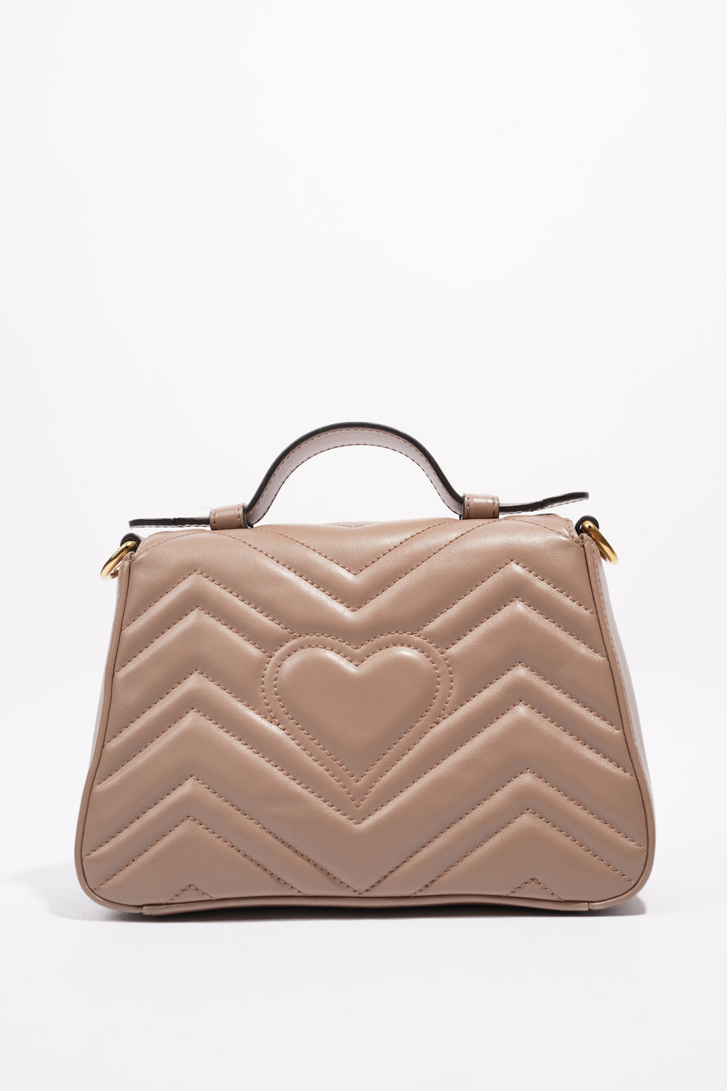 Gucci GG Marmont Top Handle Flap Bag Mauve Leather Mini