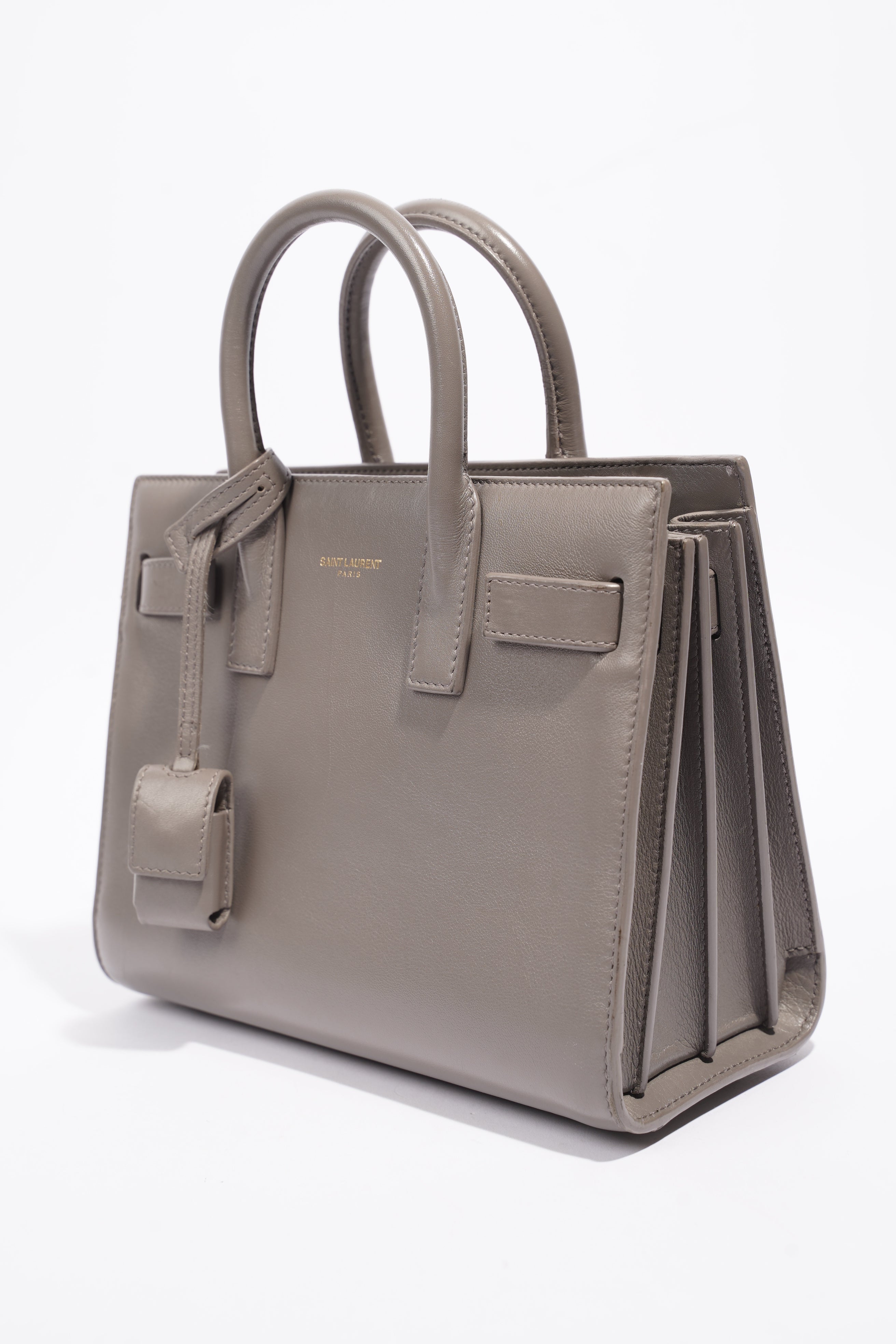 Saint Laurent Sac De Jour Grey Leather Nano