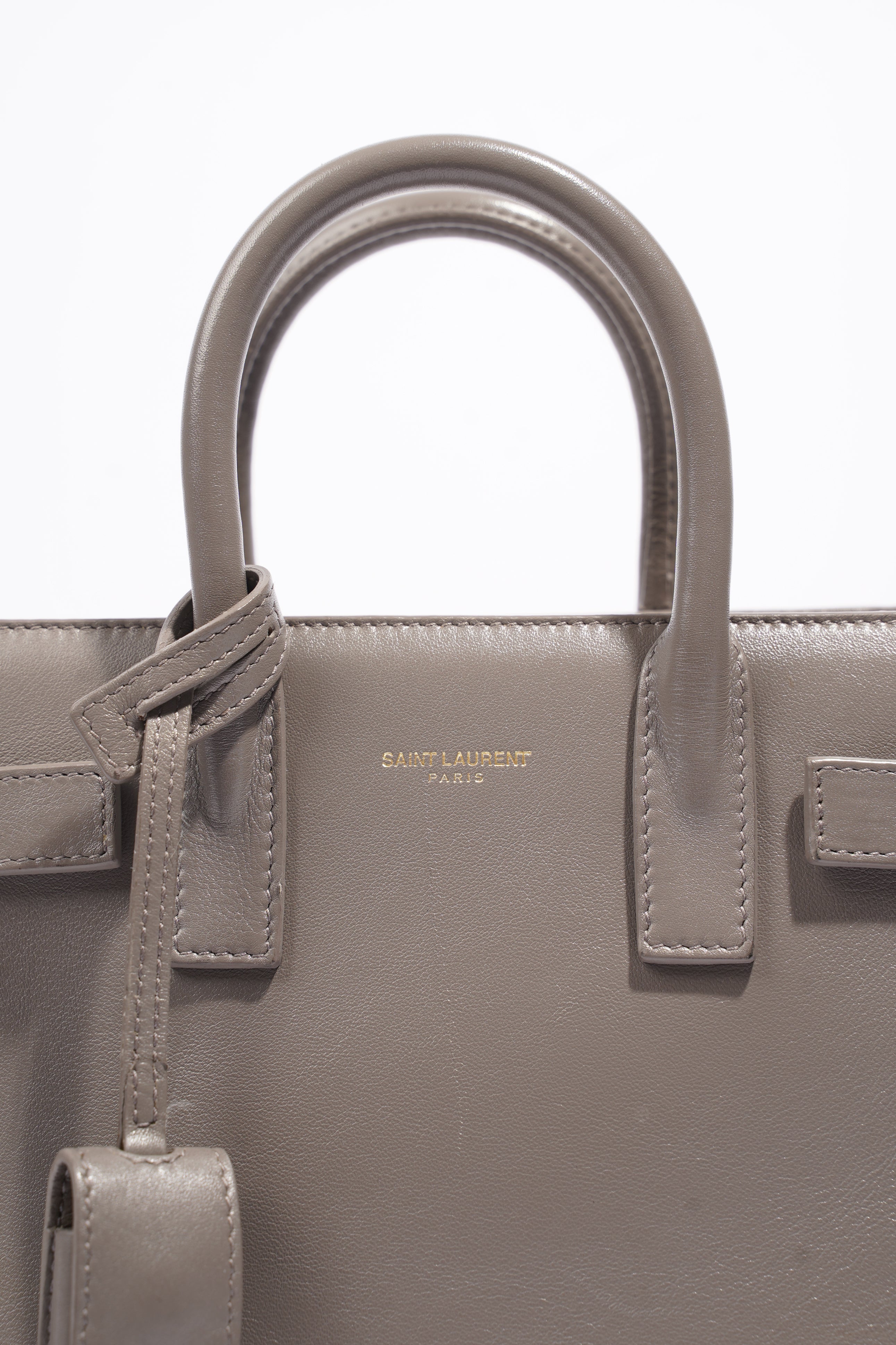 Saint Laurent Sac De Jour Grey Leather Nano