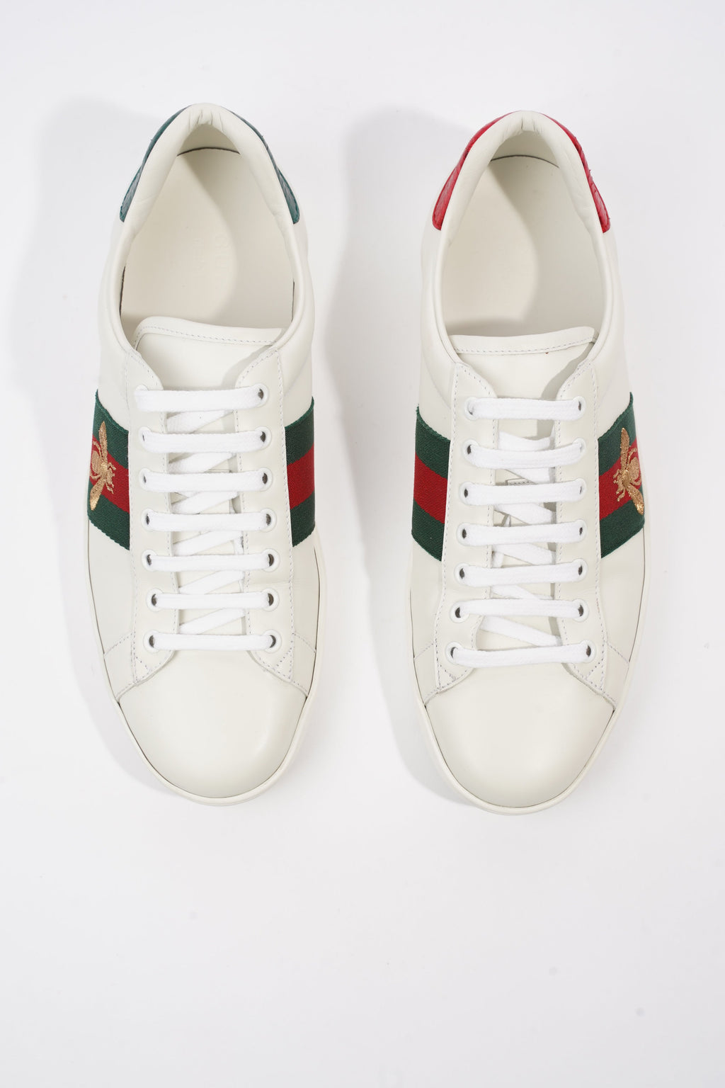 Gucci Ace Embroidered Bee White / Red / Green Leather EU 42 UK 8