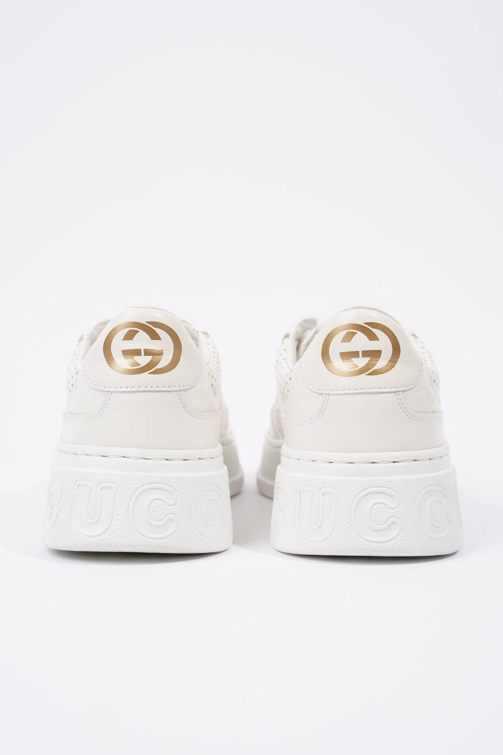 Gucci GG Embossed White Leather EU 38 UK 5