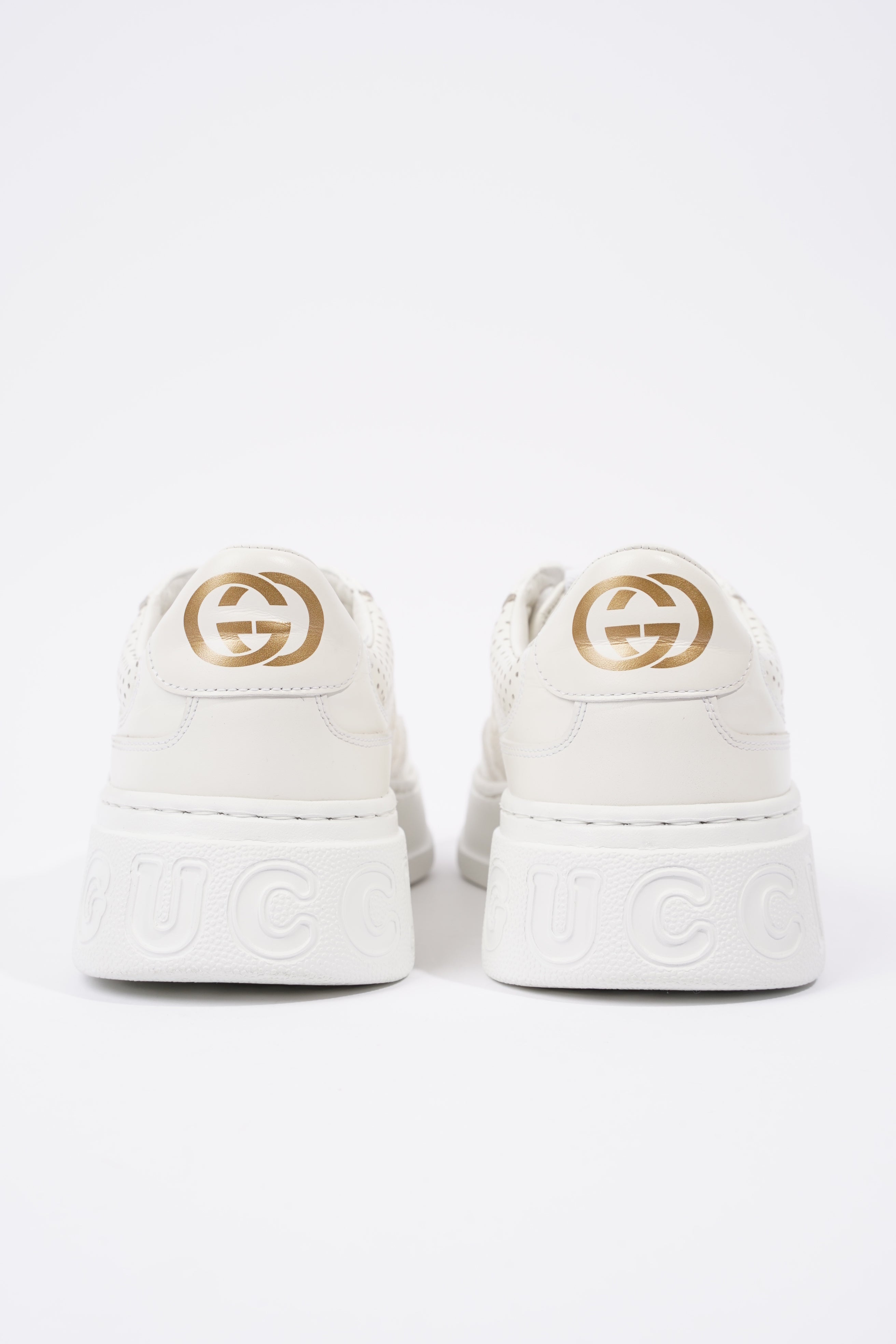 Gucci GG Embossed White Leather EU 38 UK 5