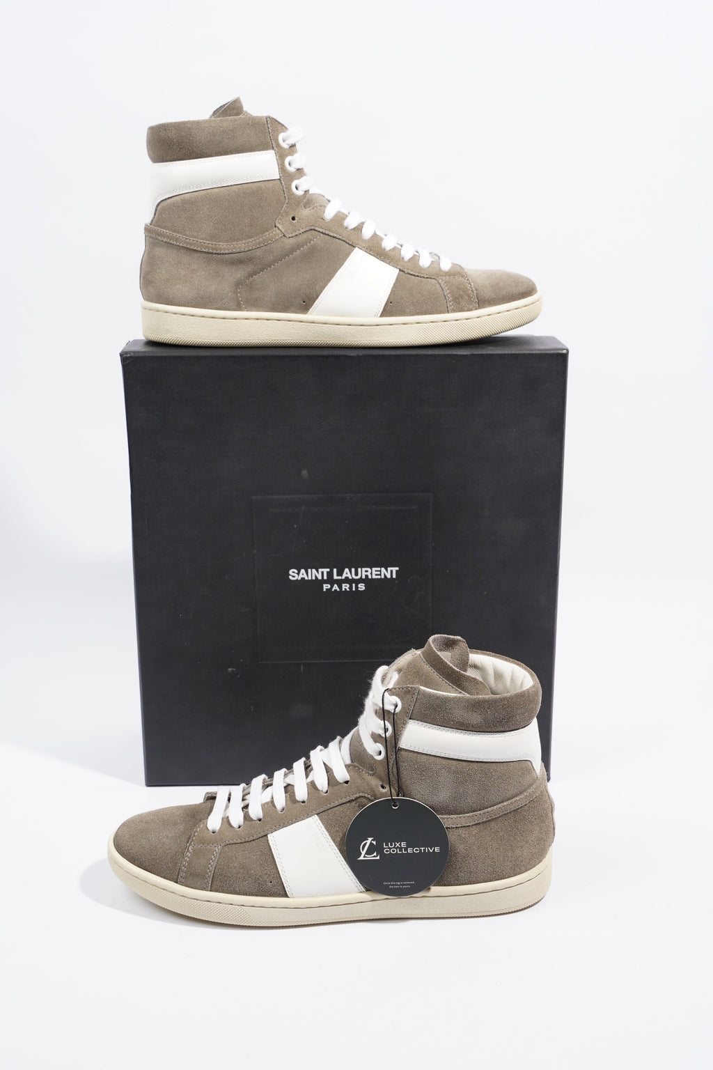 Saint Laurent Court Classic Grey / White Suede EU 38.5 UK 5.5