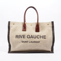 Saint Laurent Rive Gauche Tote Brown / Beige Cotton