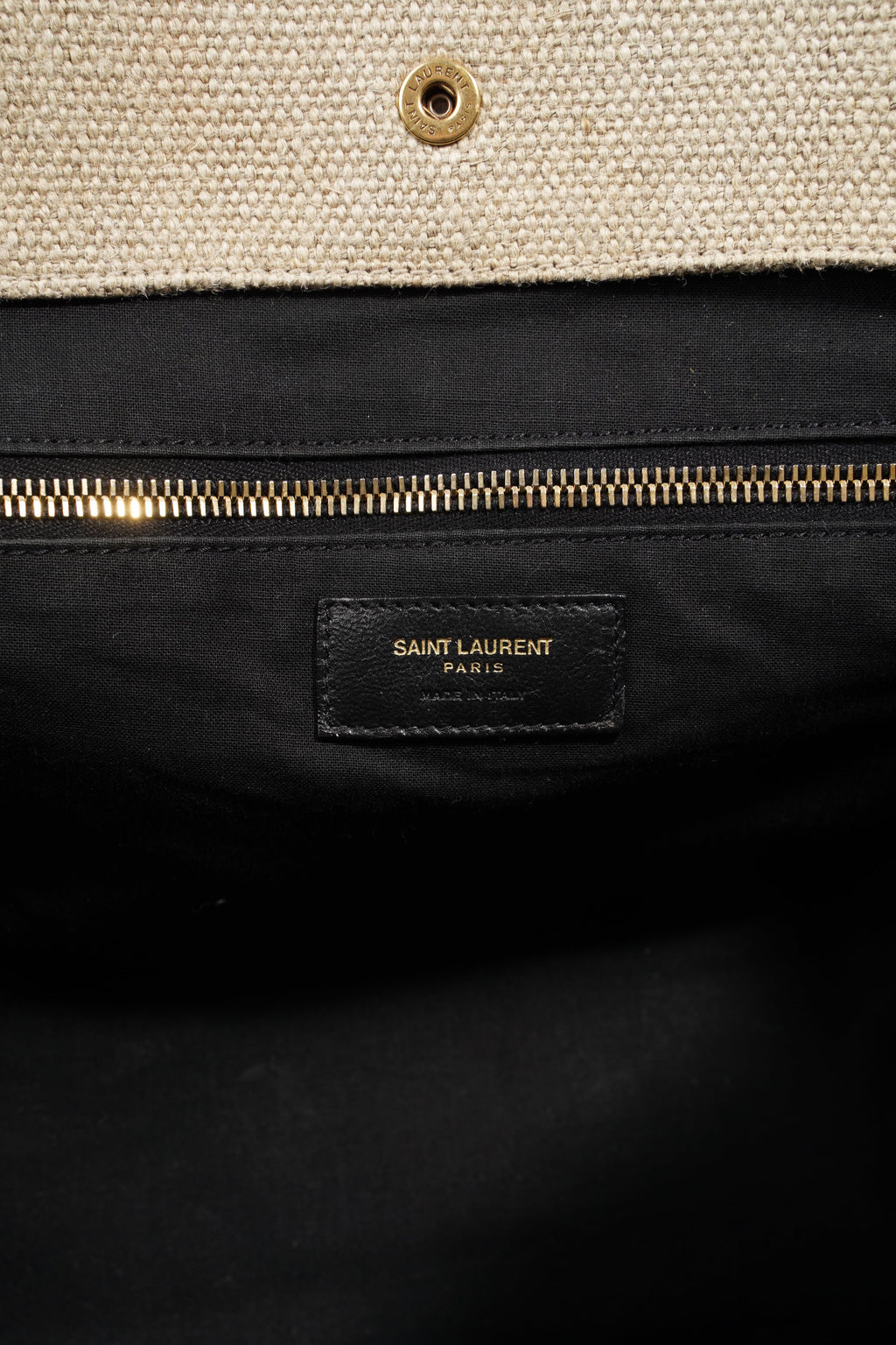 Saint Laurent Rive Gauche Tote Brown / Beige Cotton
