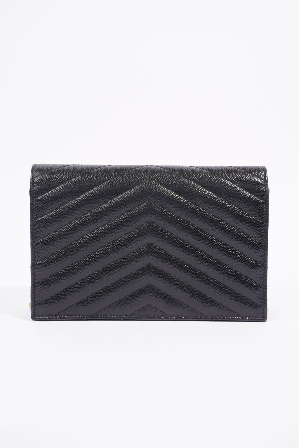 Saint Laurent Cassandra Chain Wallet Black Canvas One Size