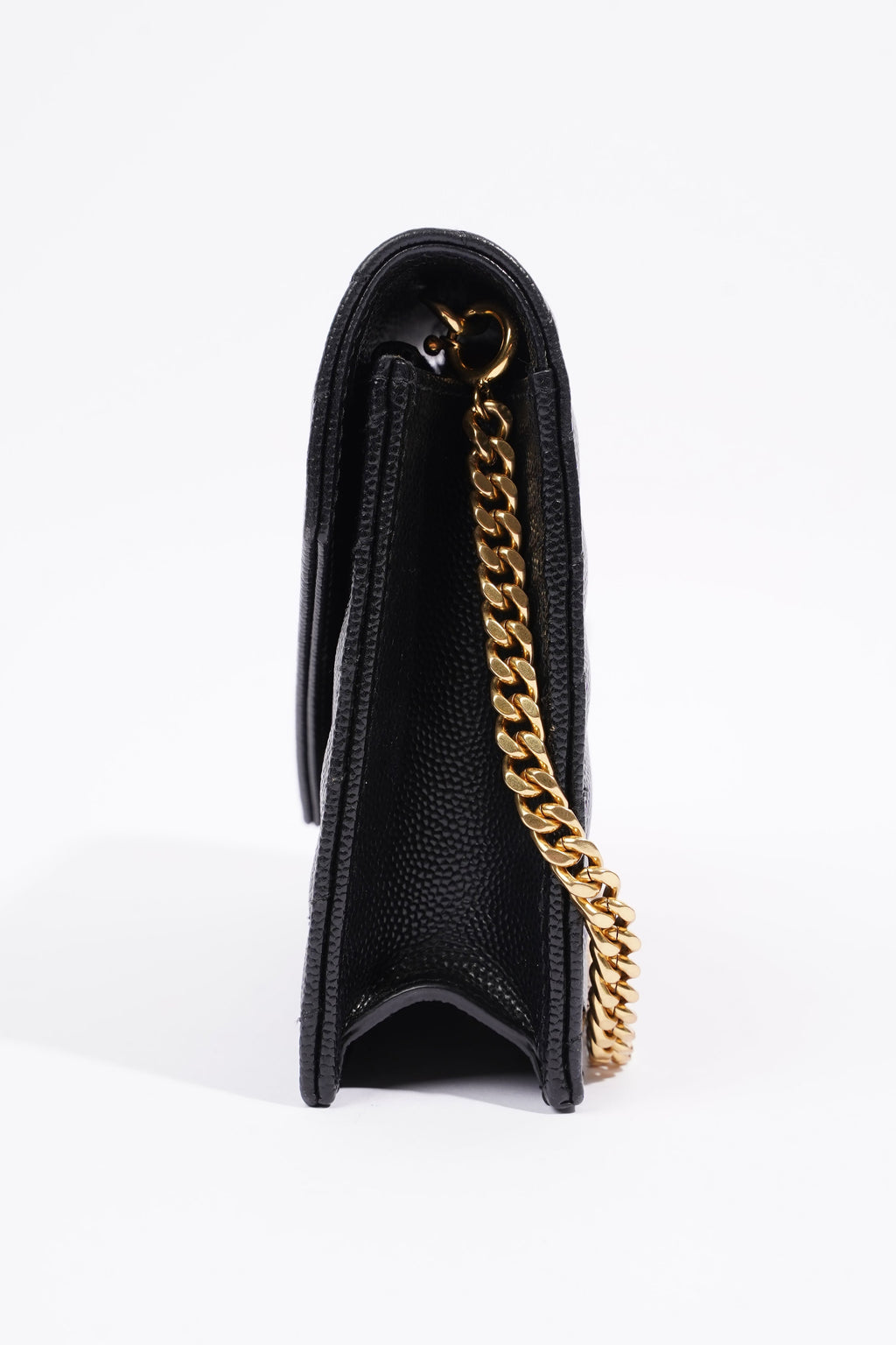 Saint Laurent Cassandra Chain Wallet Black Canvas One Size