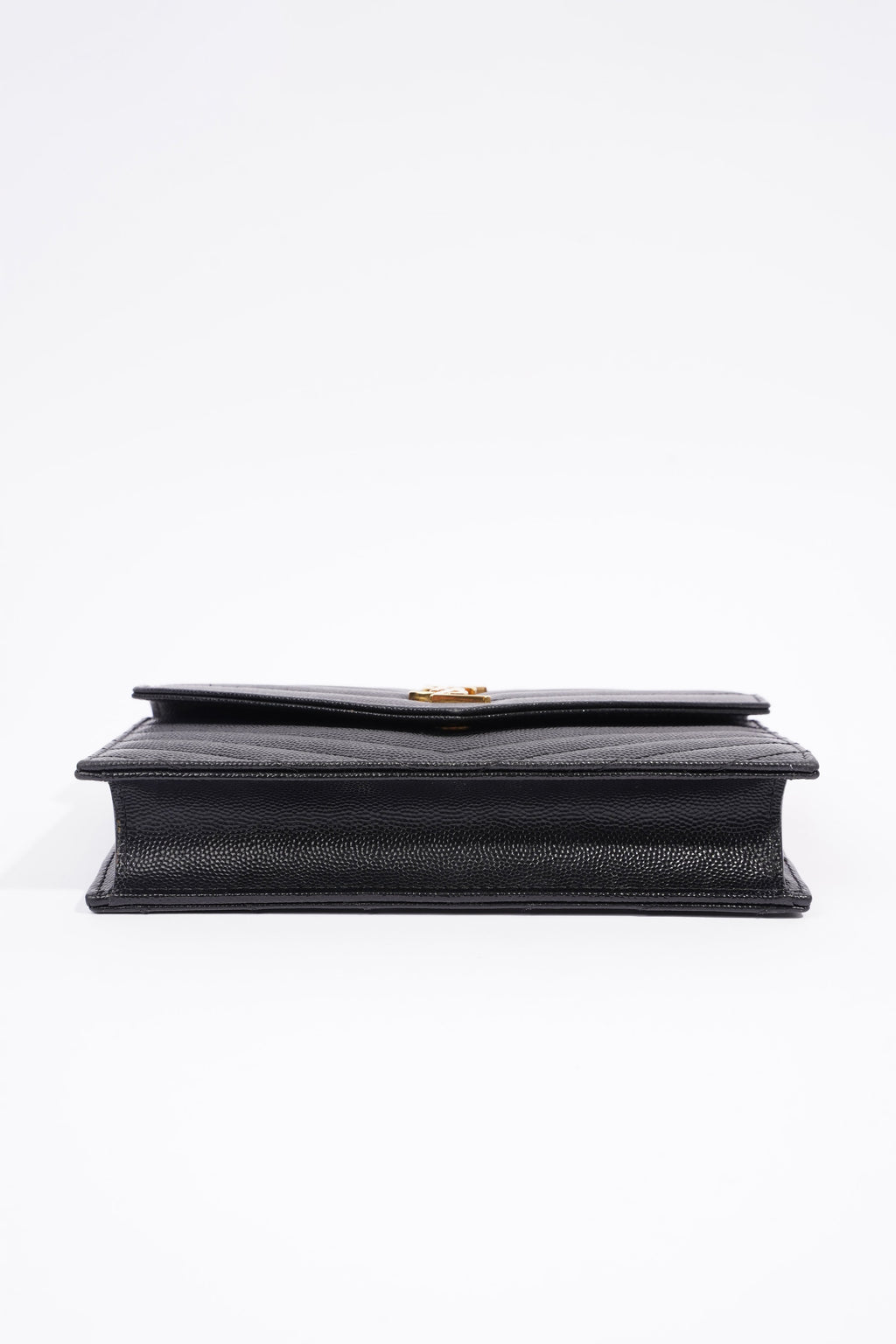 Saint Laurent Cassandra Chain Wallet Black Canvas One Size