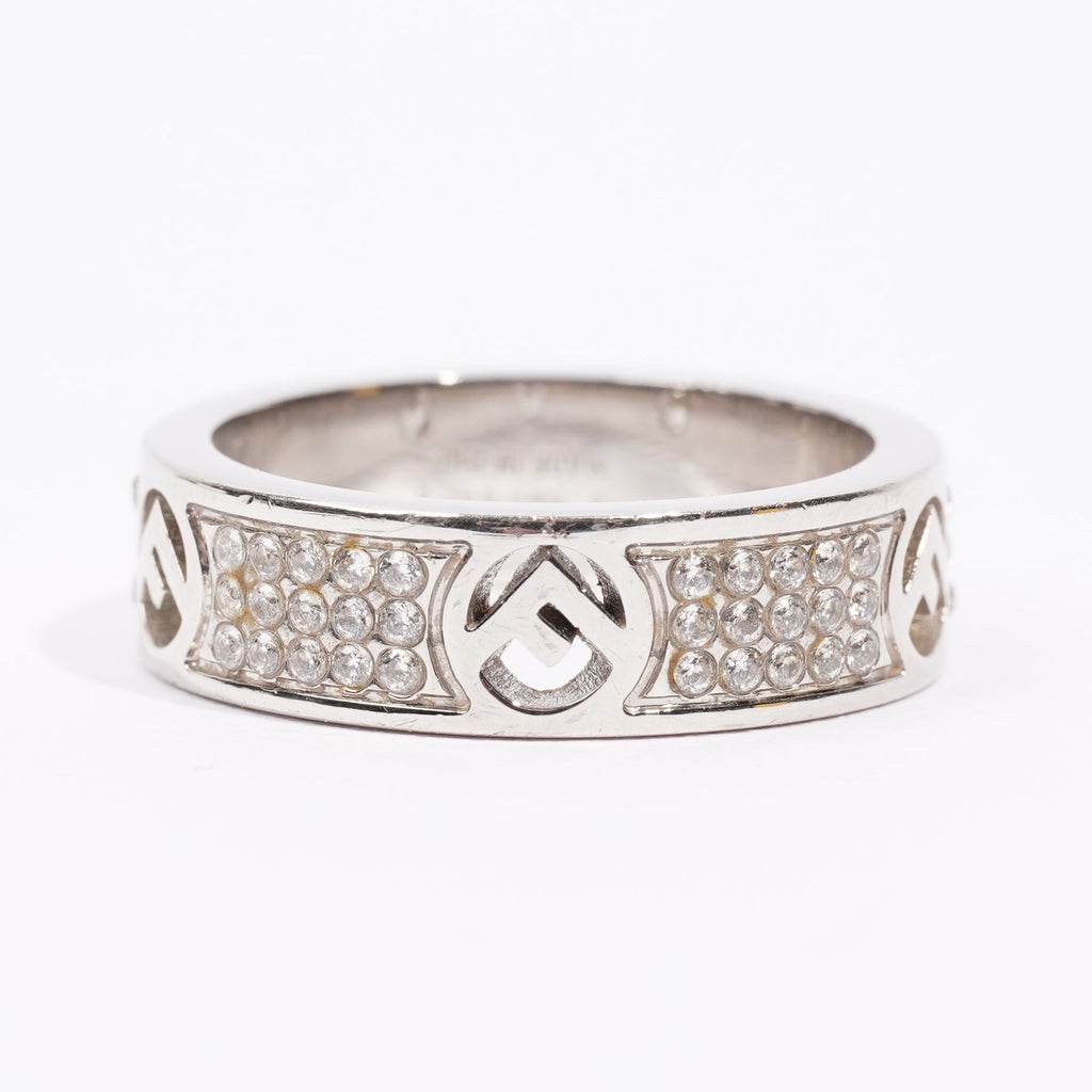 Fendi F Is Fendi Ring Silver Base Metal Medium