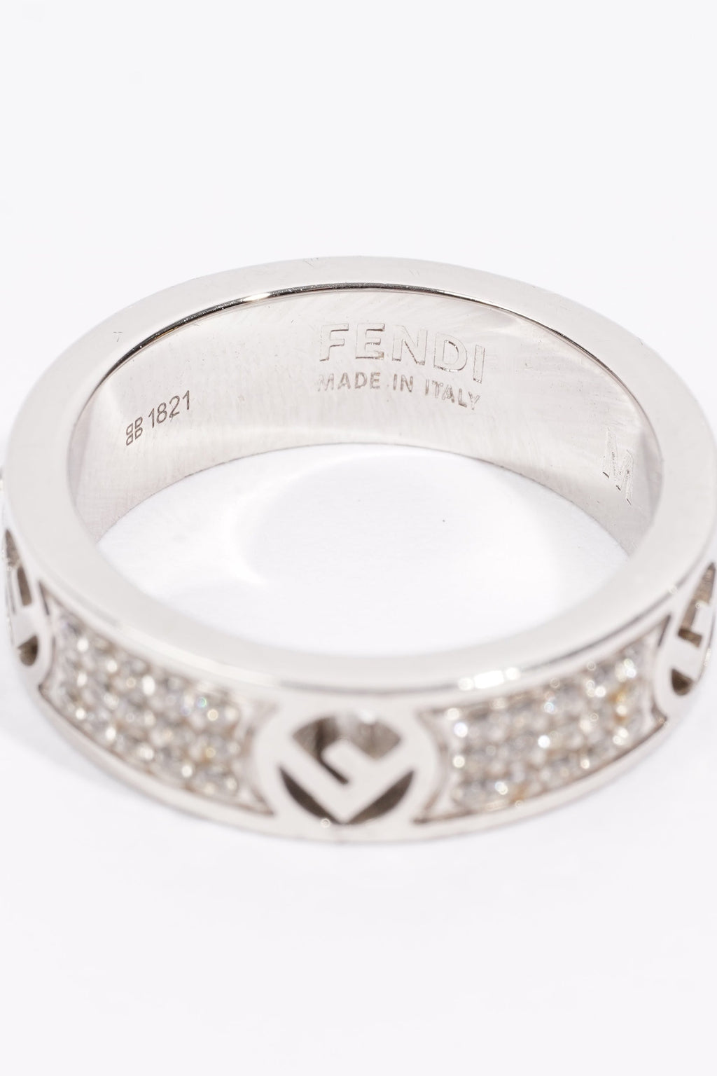 Fendi F Is Fendi Ring Silver Base Metal Medium
