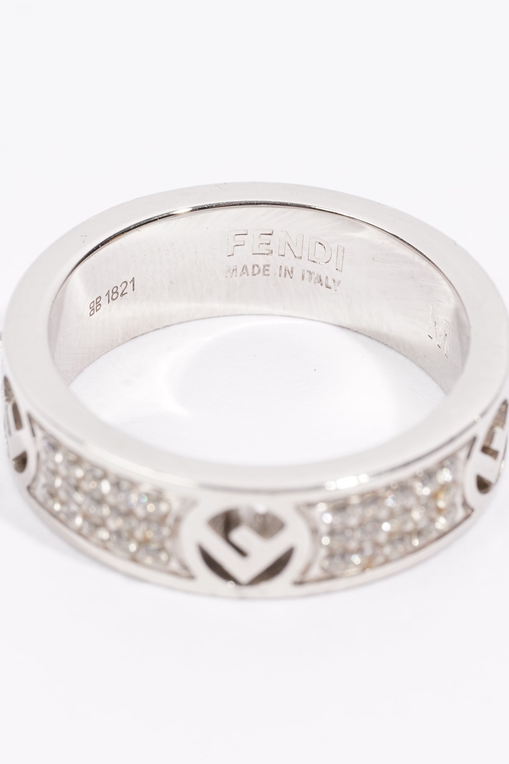 Fendi F Is Fendi Ring Silver Base Metal Medium