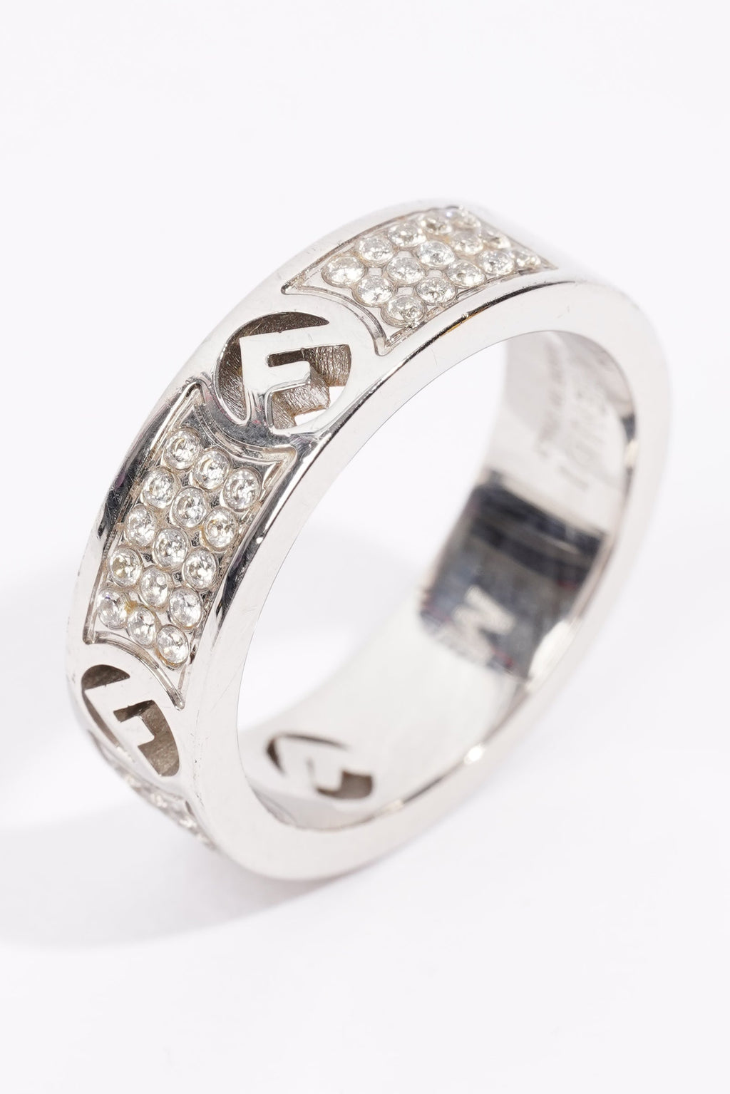 Fendi F Is Fendi Ring Silver Base Metal Medium