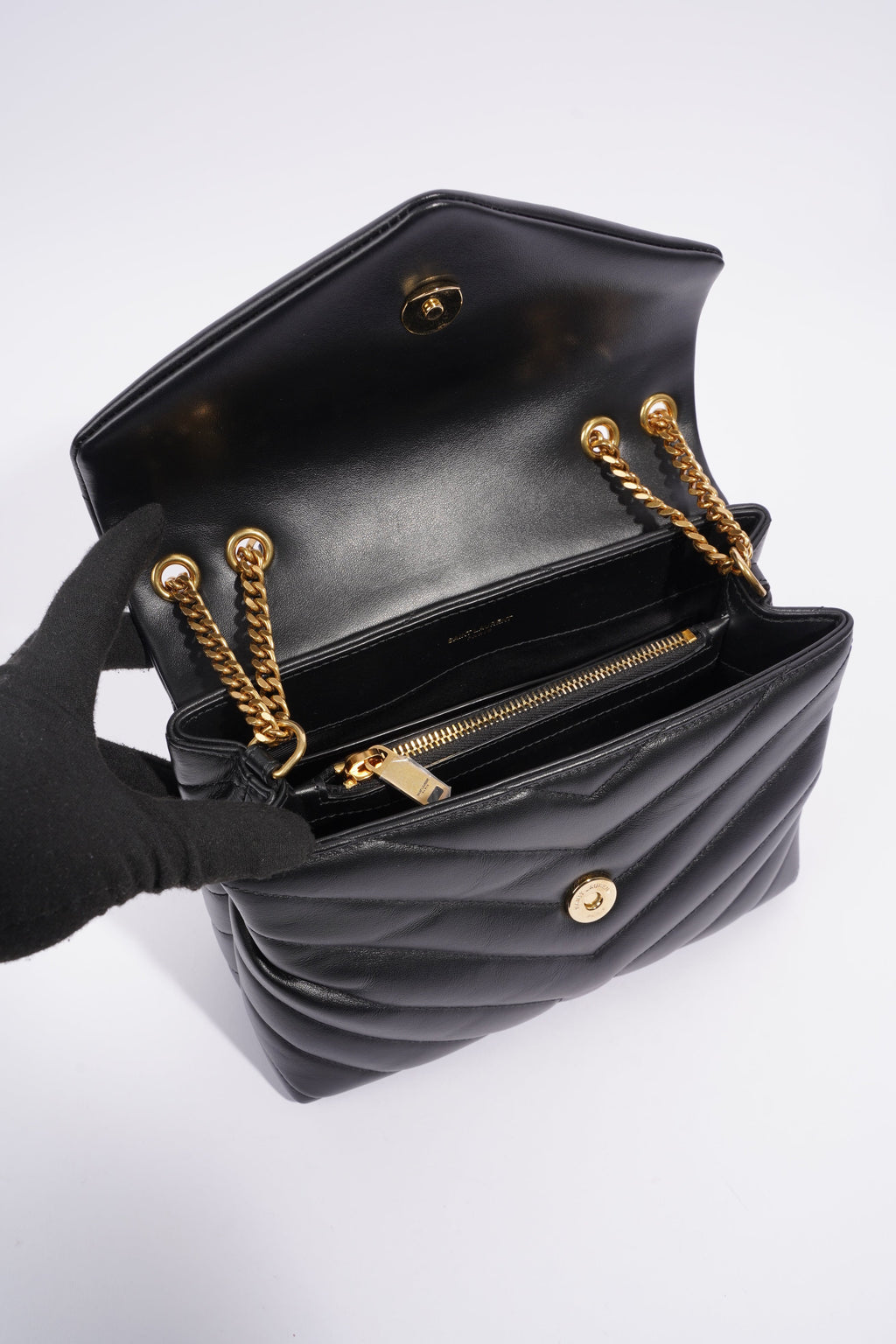Saint Laurent Lou Lou Black Leather Small