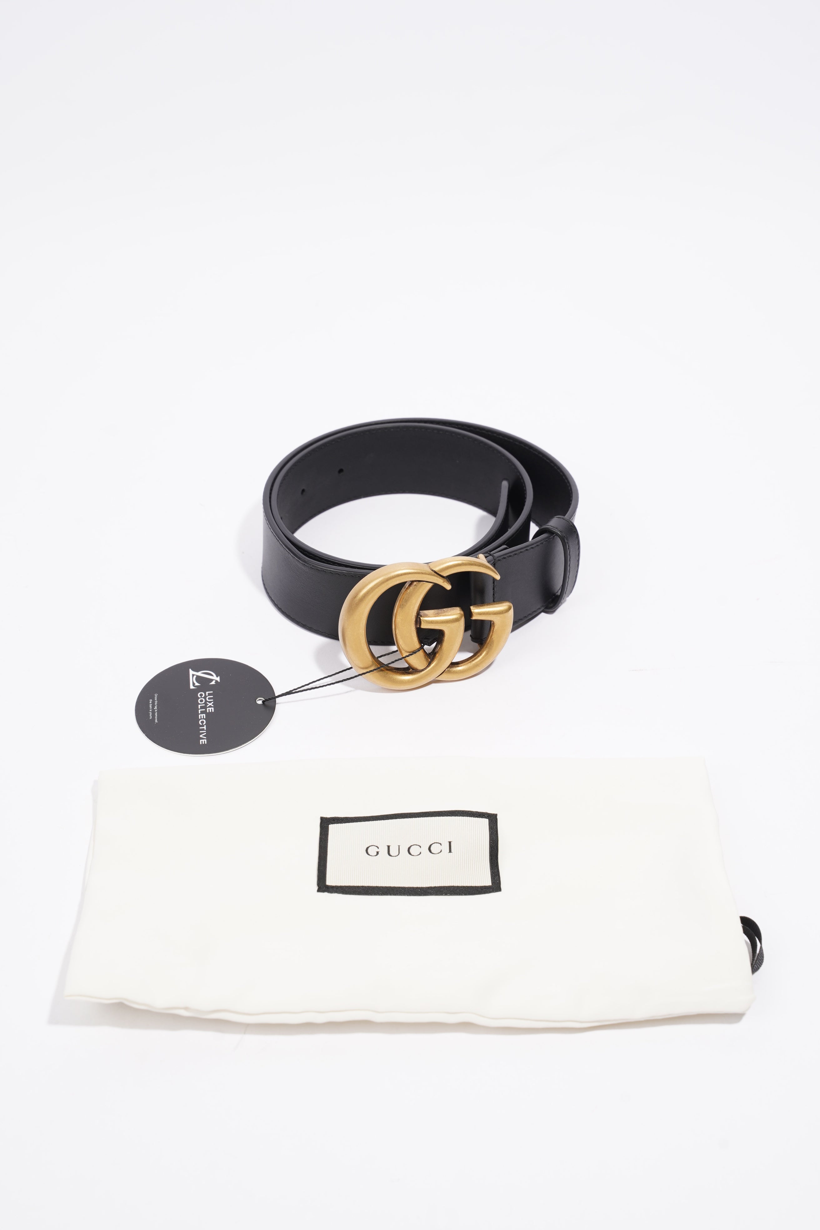 Gucci GG Marmont Belt Black Leather 70cm 28"