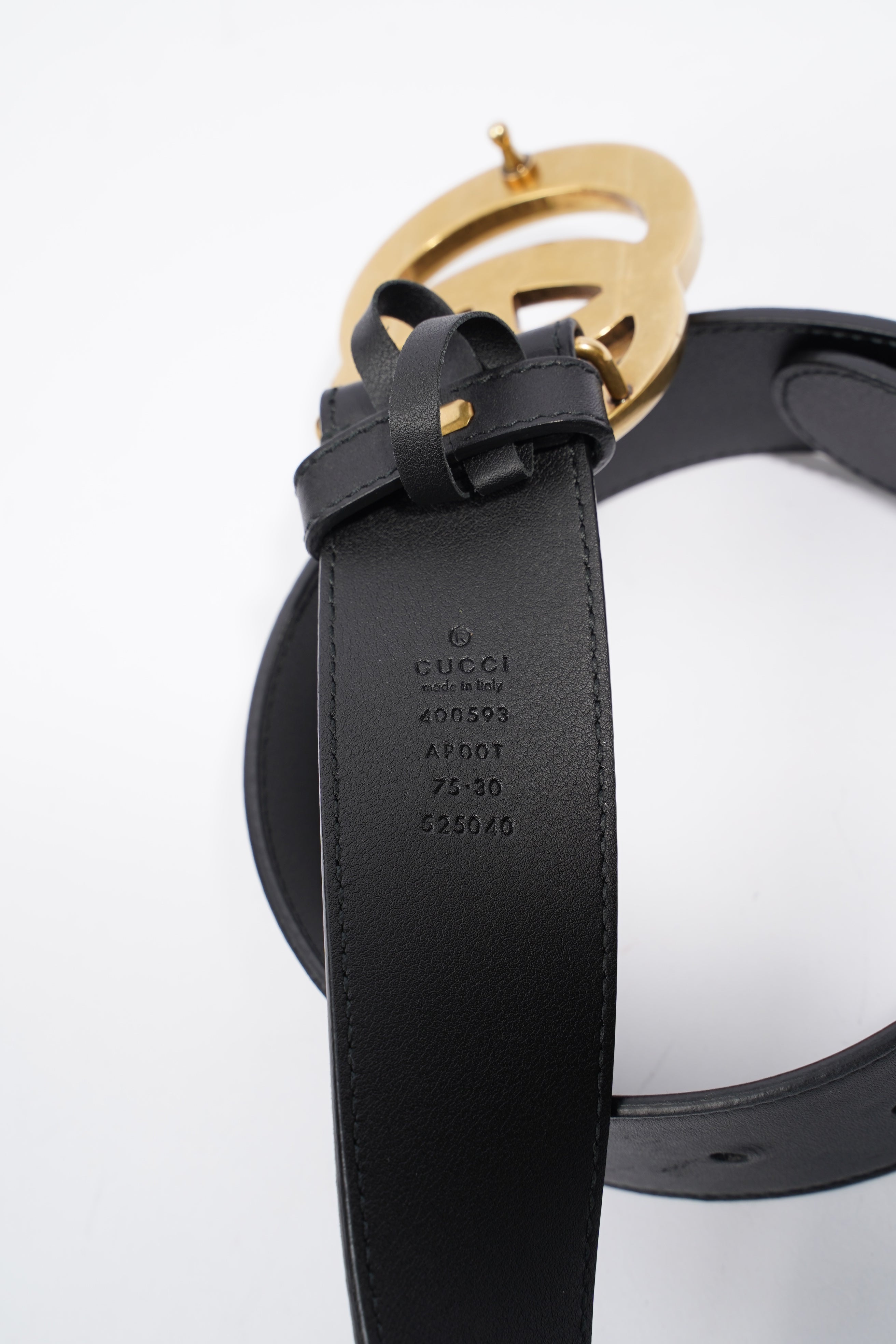 Gucci GG Marmont Belt Black Calfskin Leather 75cm 30"