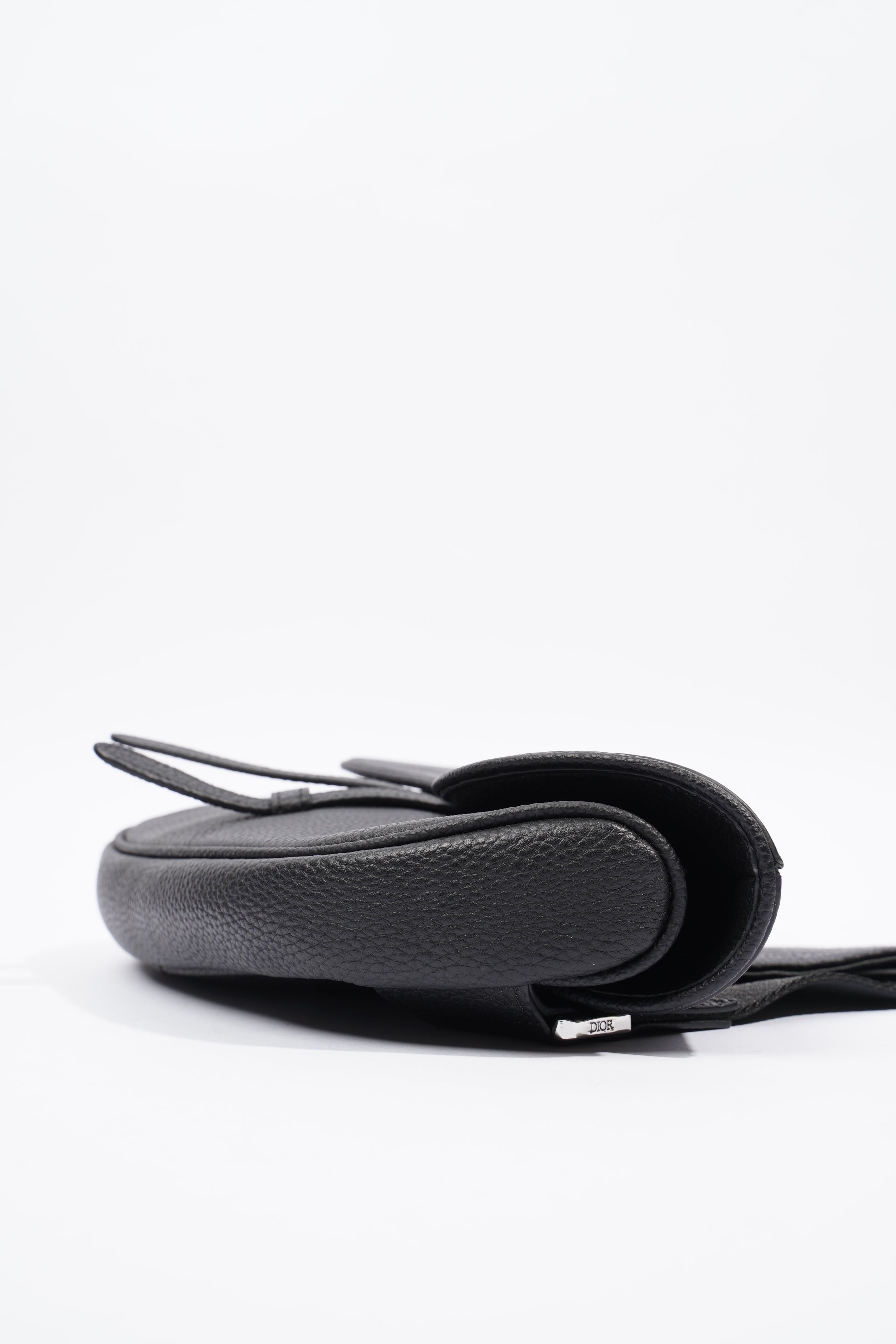 Christian Dior Saddle Black Grained Leather
