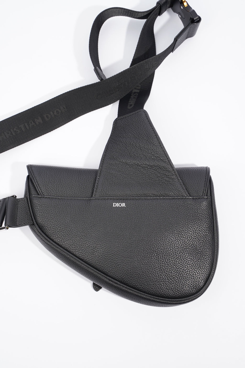Christian Dior Saddle Black Grained Leather