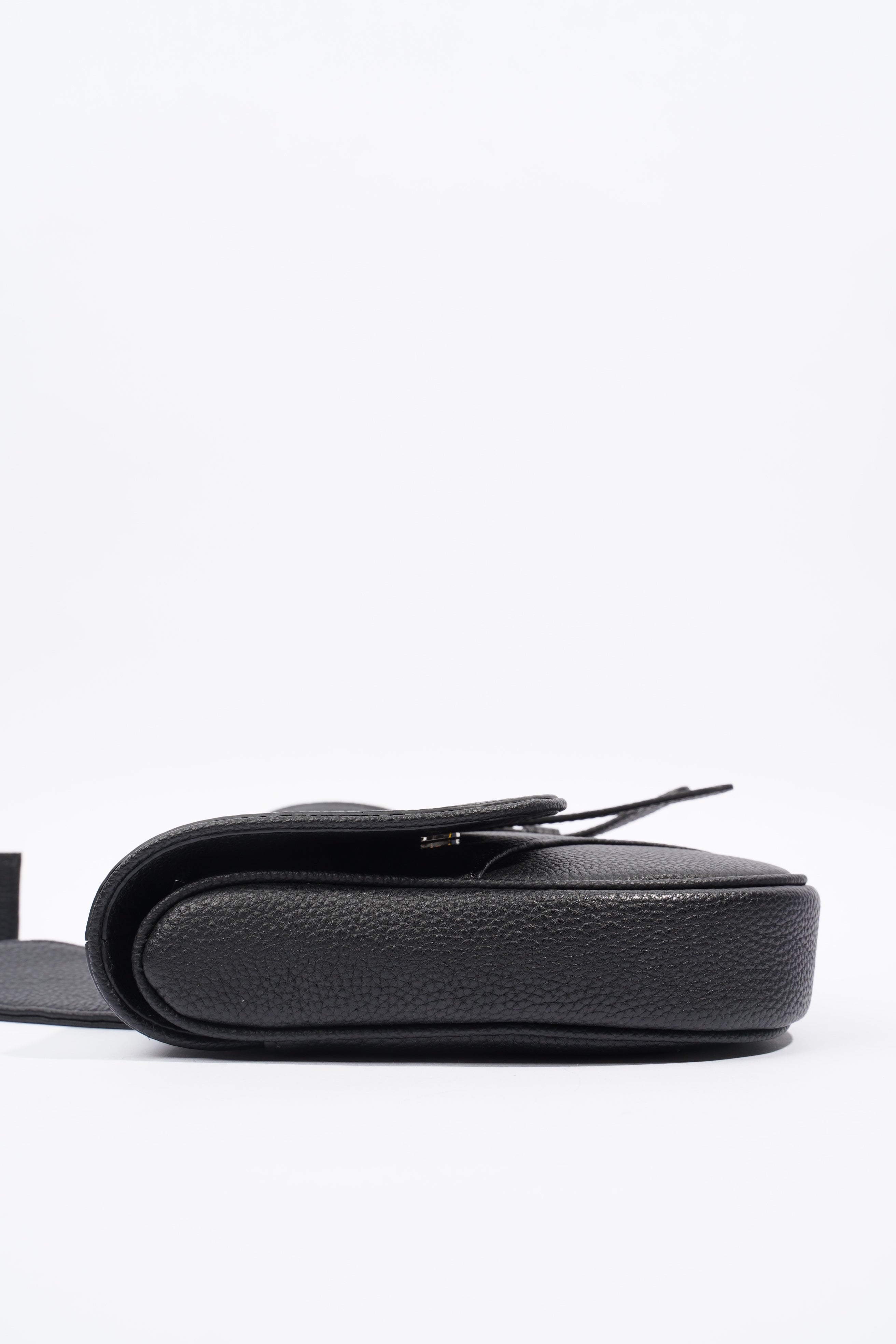 Christian Dior Saddle Black Grained Leather