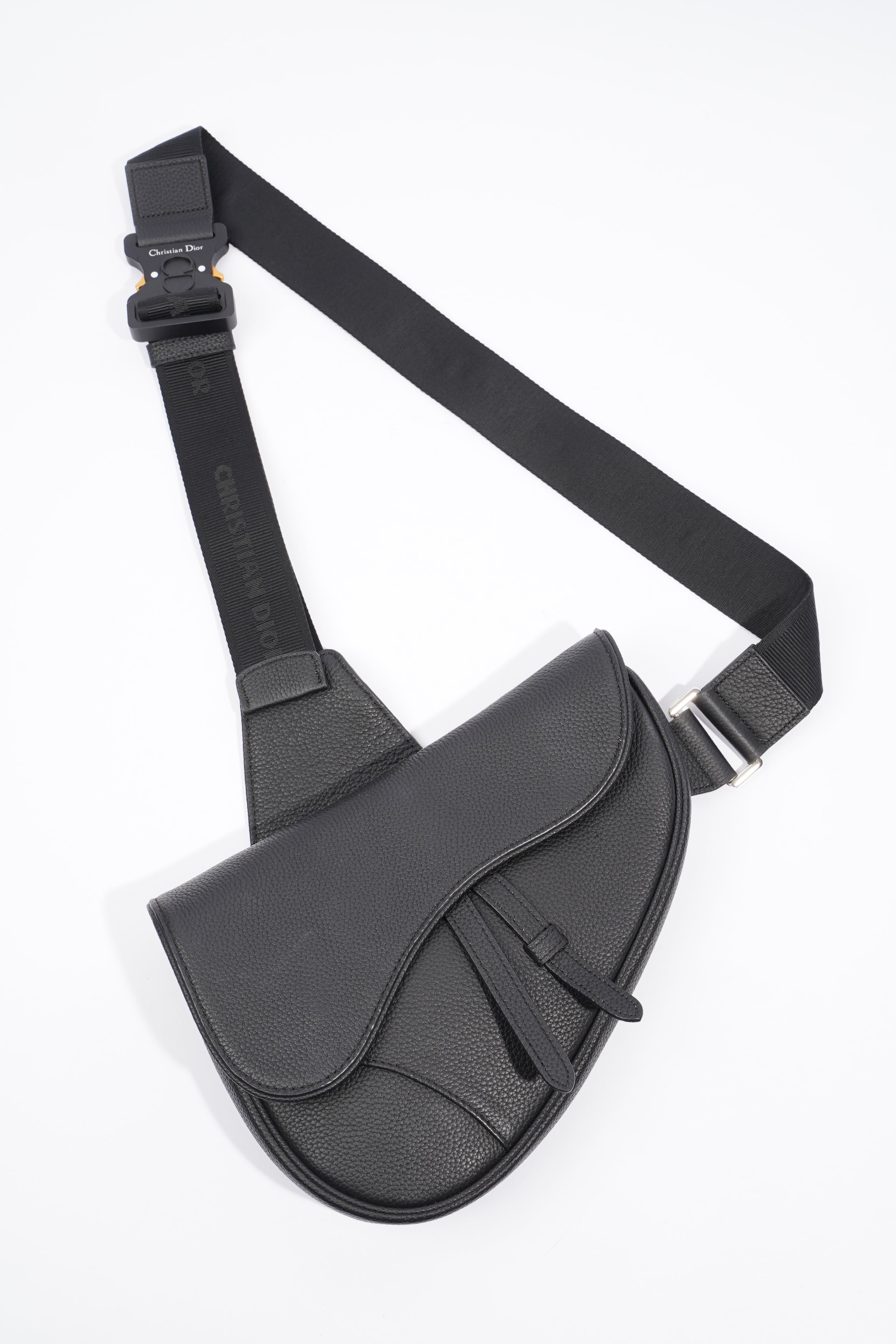 Christian Dior Saddle Black Grained Leather
