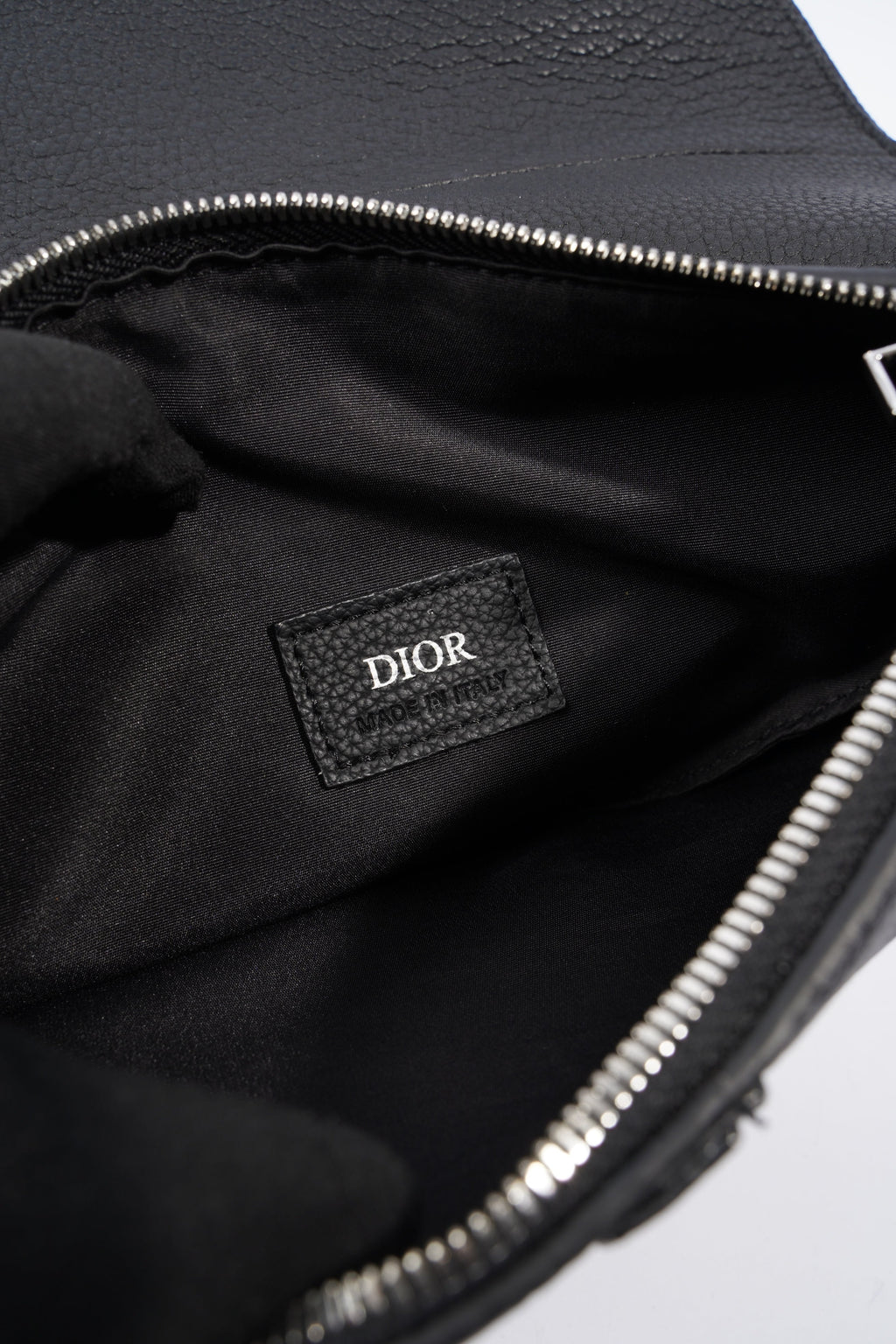 Christian Dior Saddle Black Grained Leather