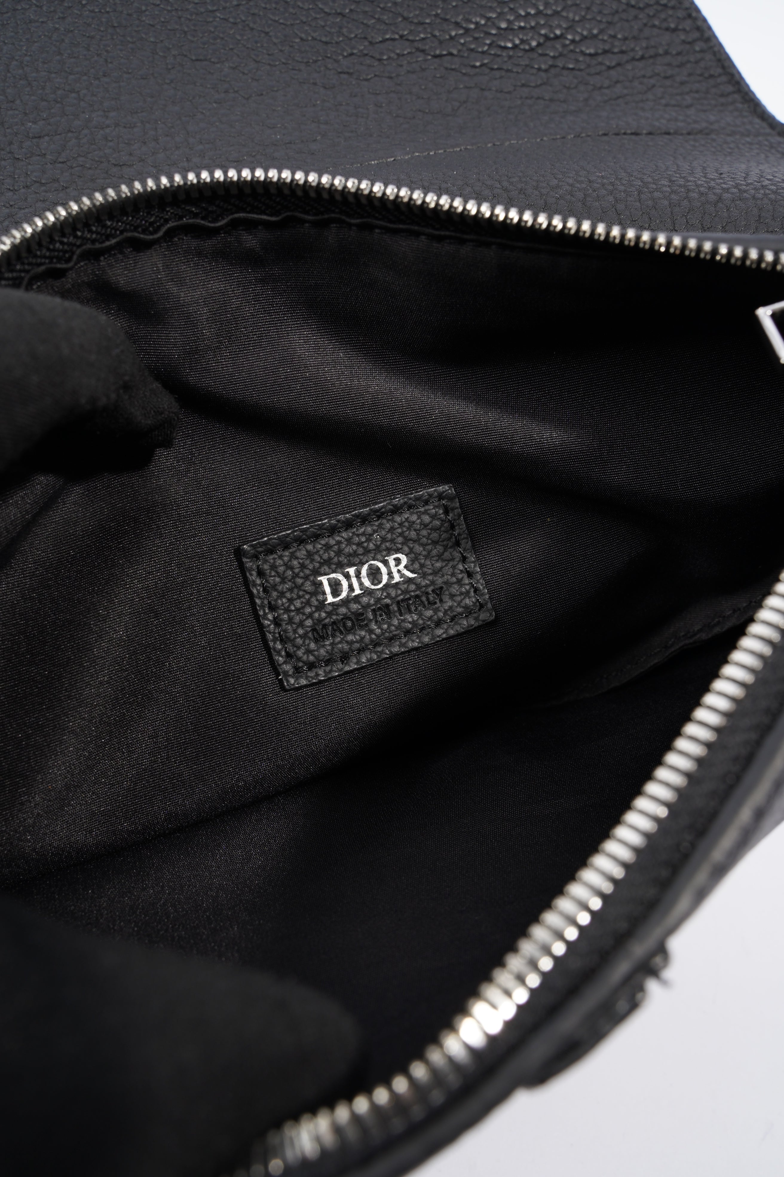 Christian Dior Saddle Black Grained Leather
