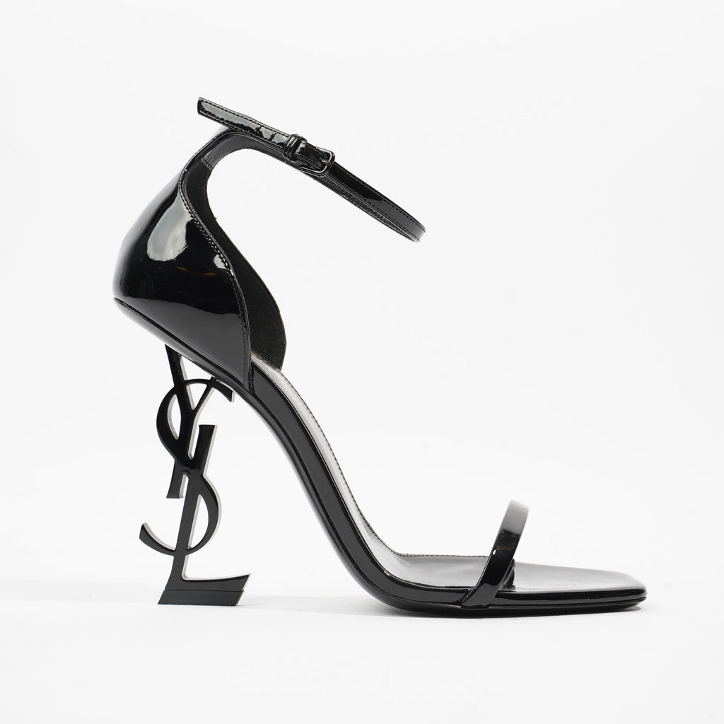 Saint Laurent Opyum Sandal 110 Black Patent Leather EU 38 UK 5