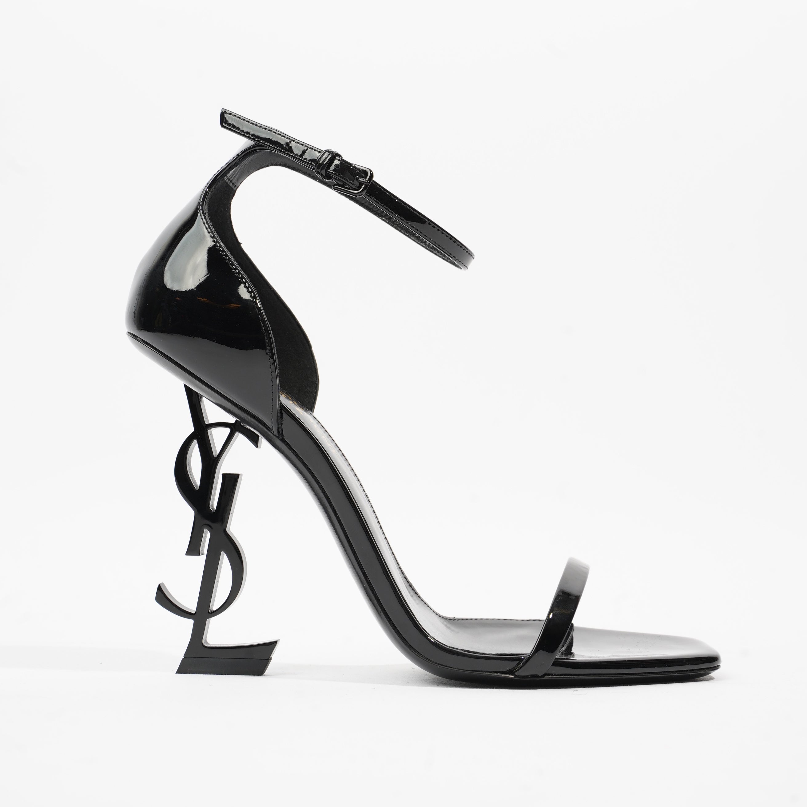 Saint Laurent Opyum Sandal 110 Black Patent Leather EU 38 UK 5
