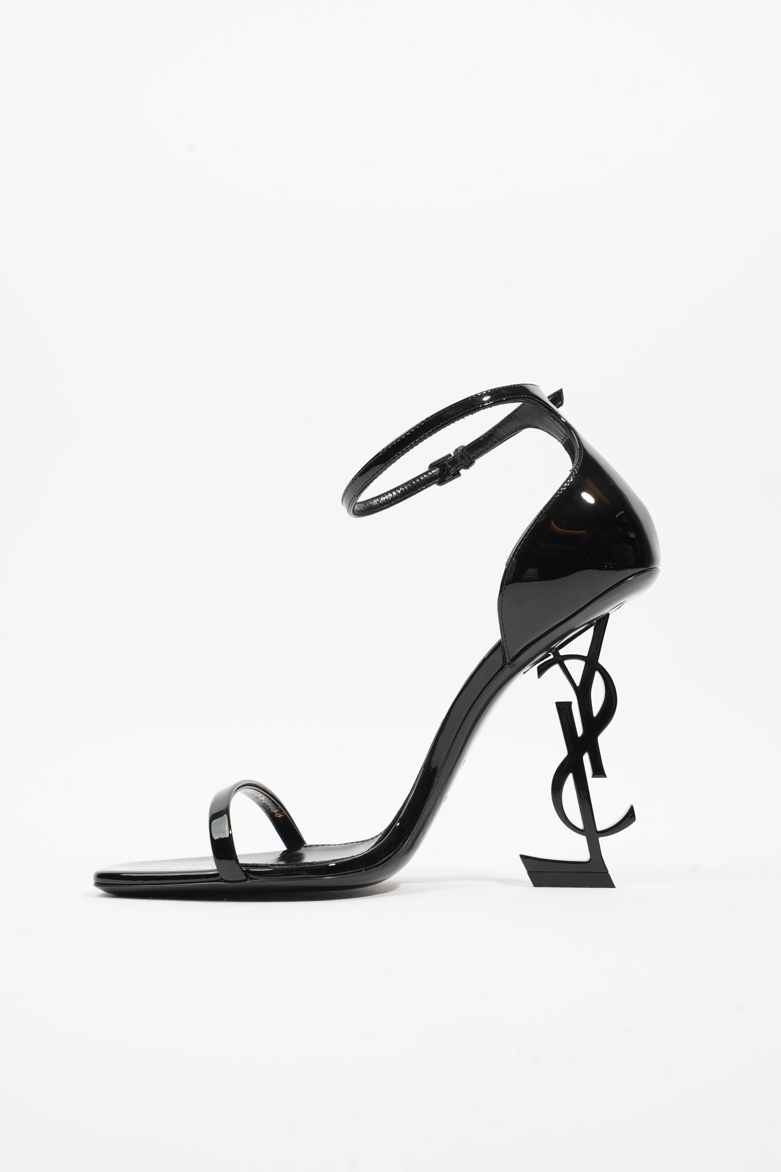 Saint Laurent Opyum Sandal 110 Black Patent Leather EU 38 UK 5