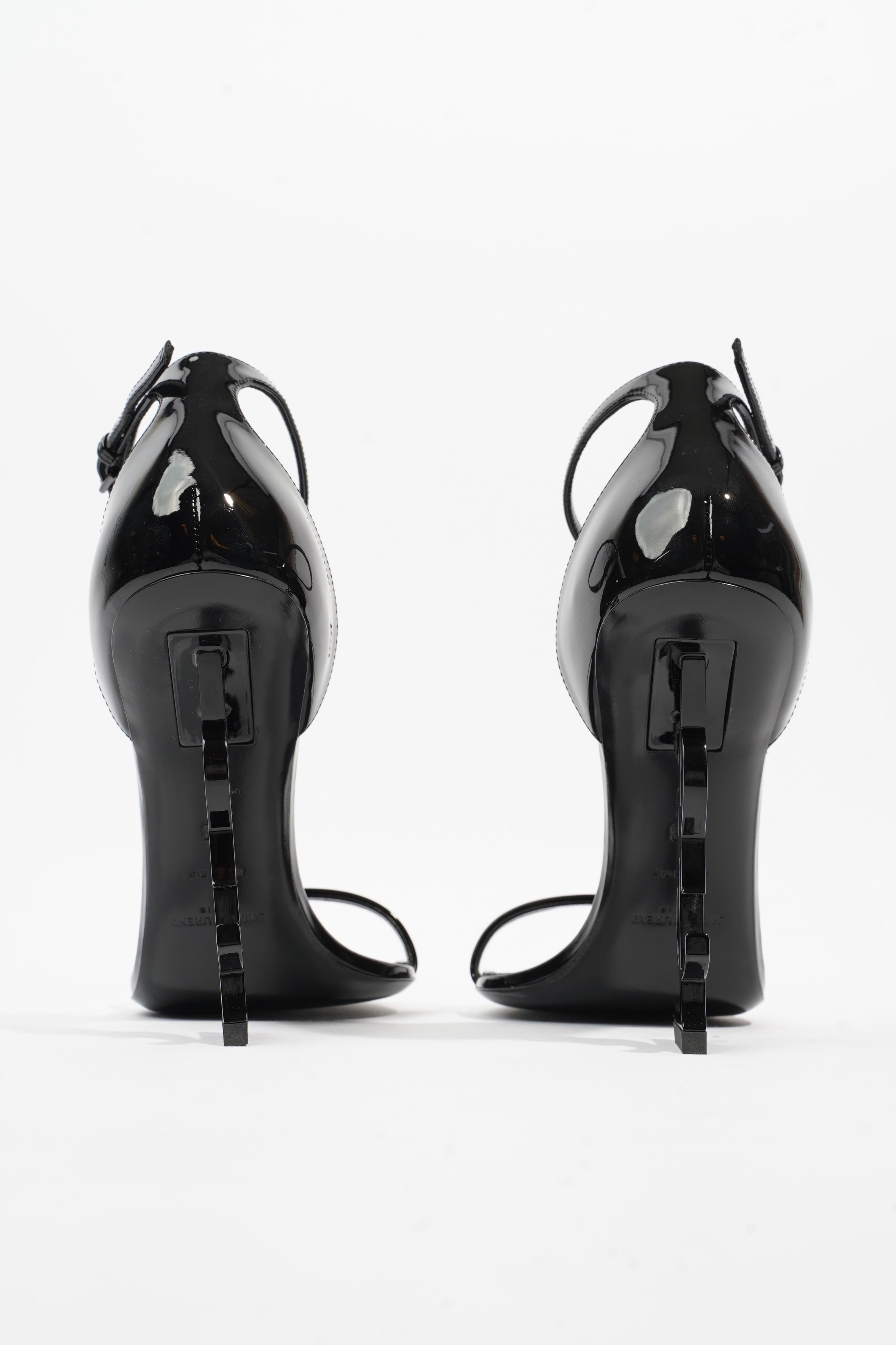 Saint Laurent Opyum Sandal 110 Black Patent Leather EU 38 UK 5