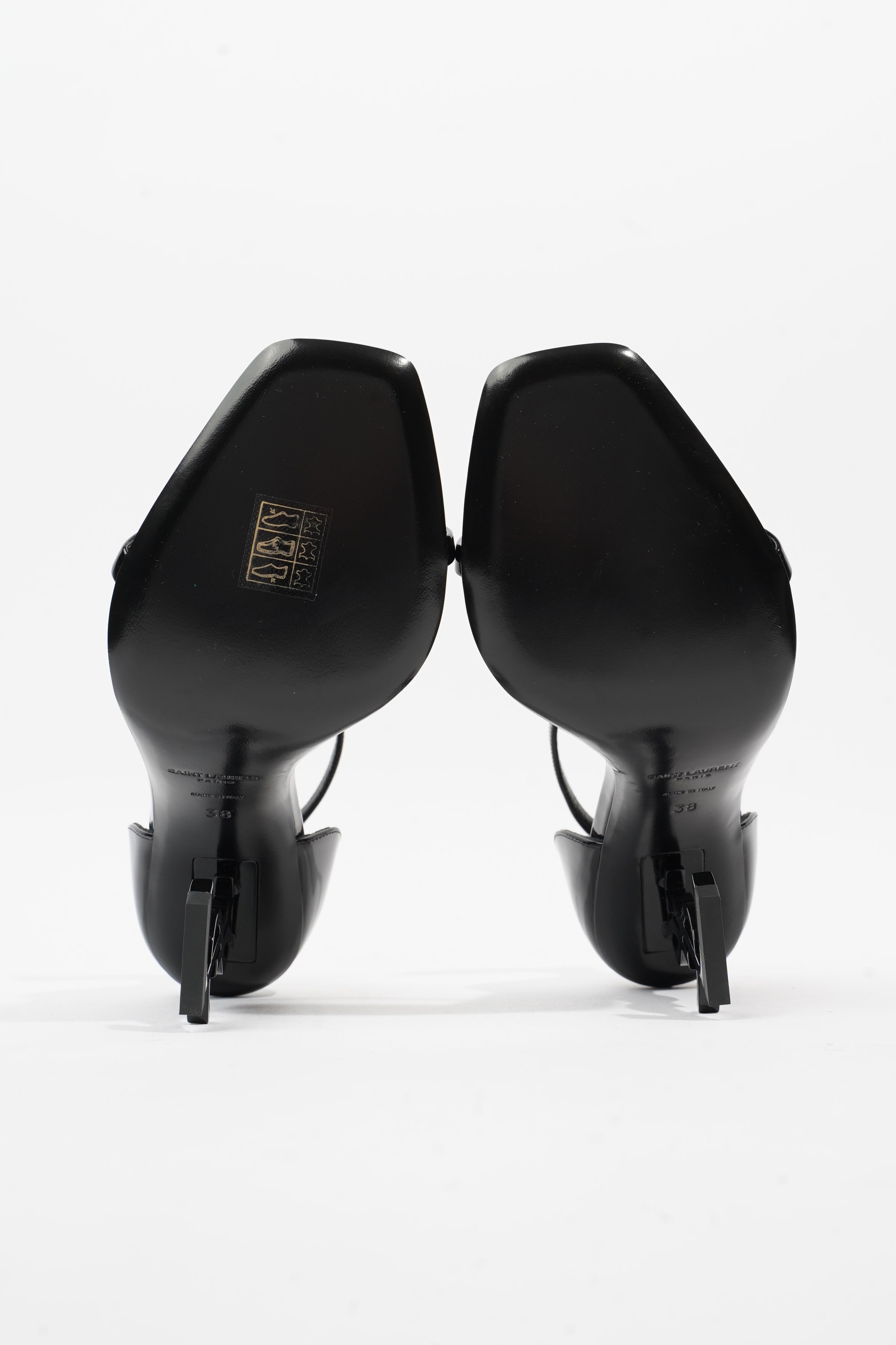 Saint Laurent Opyum Sandal 110 Black Patent Leather EU 38 UK 5