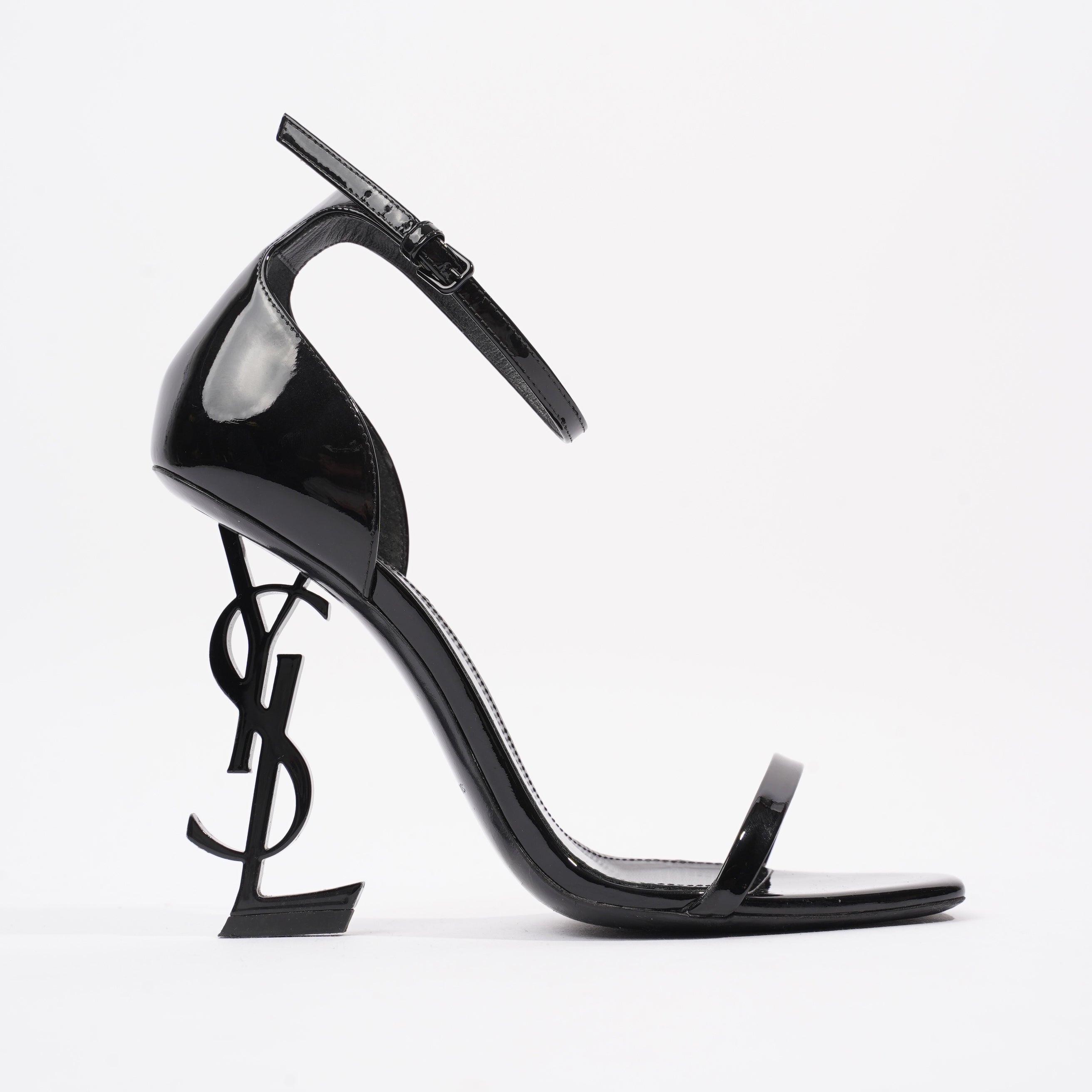 Saint Laurent Opyum Sandal 110 Black Patent Leather EU 37.5 UK 4.5