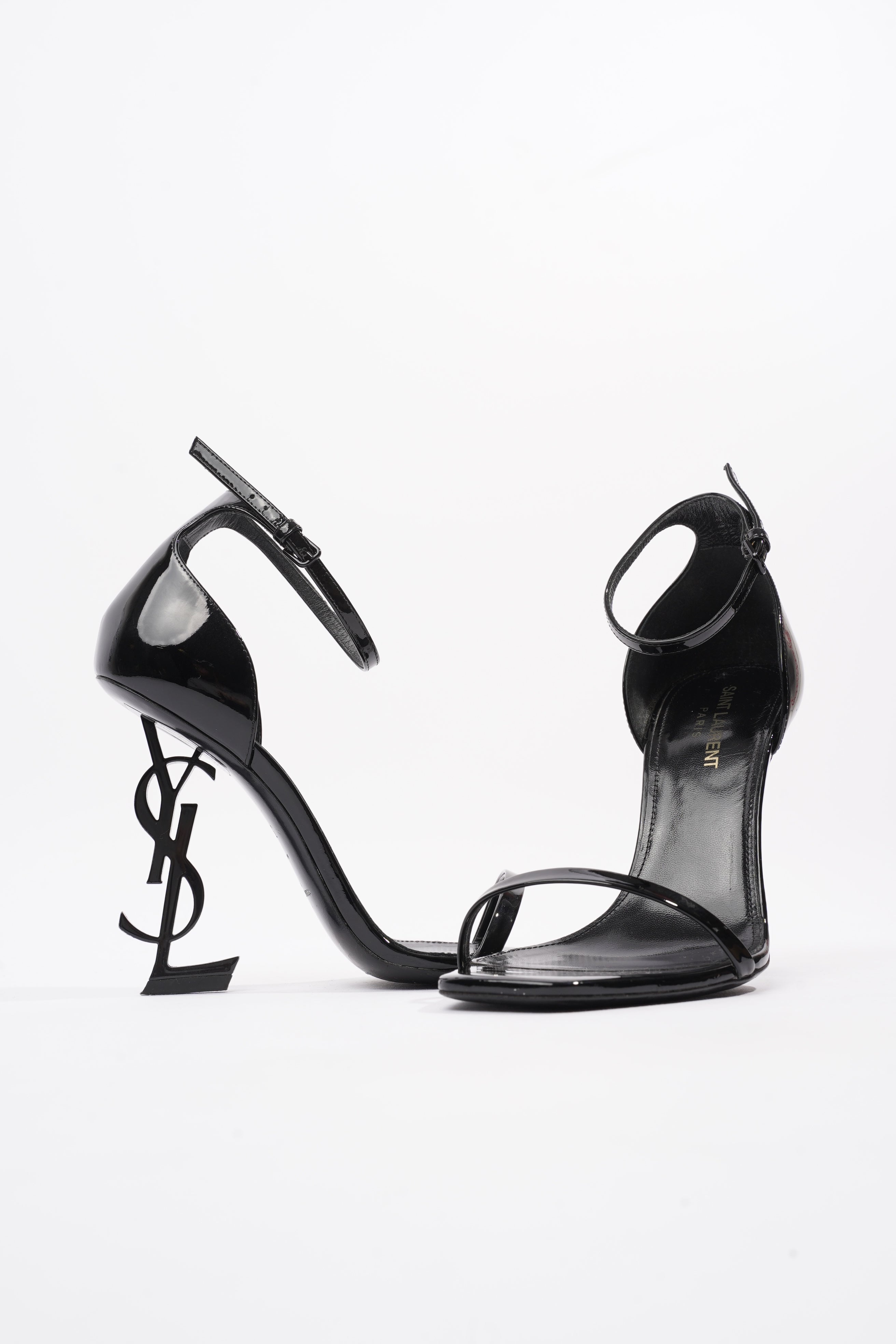 Saint Laurent Opyum Sandal 110 Black Patent Leather EU 37.5 UK 4.5
