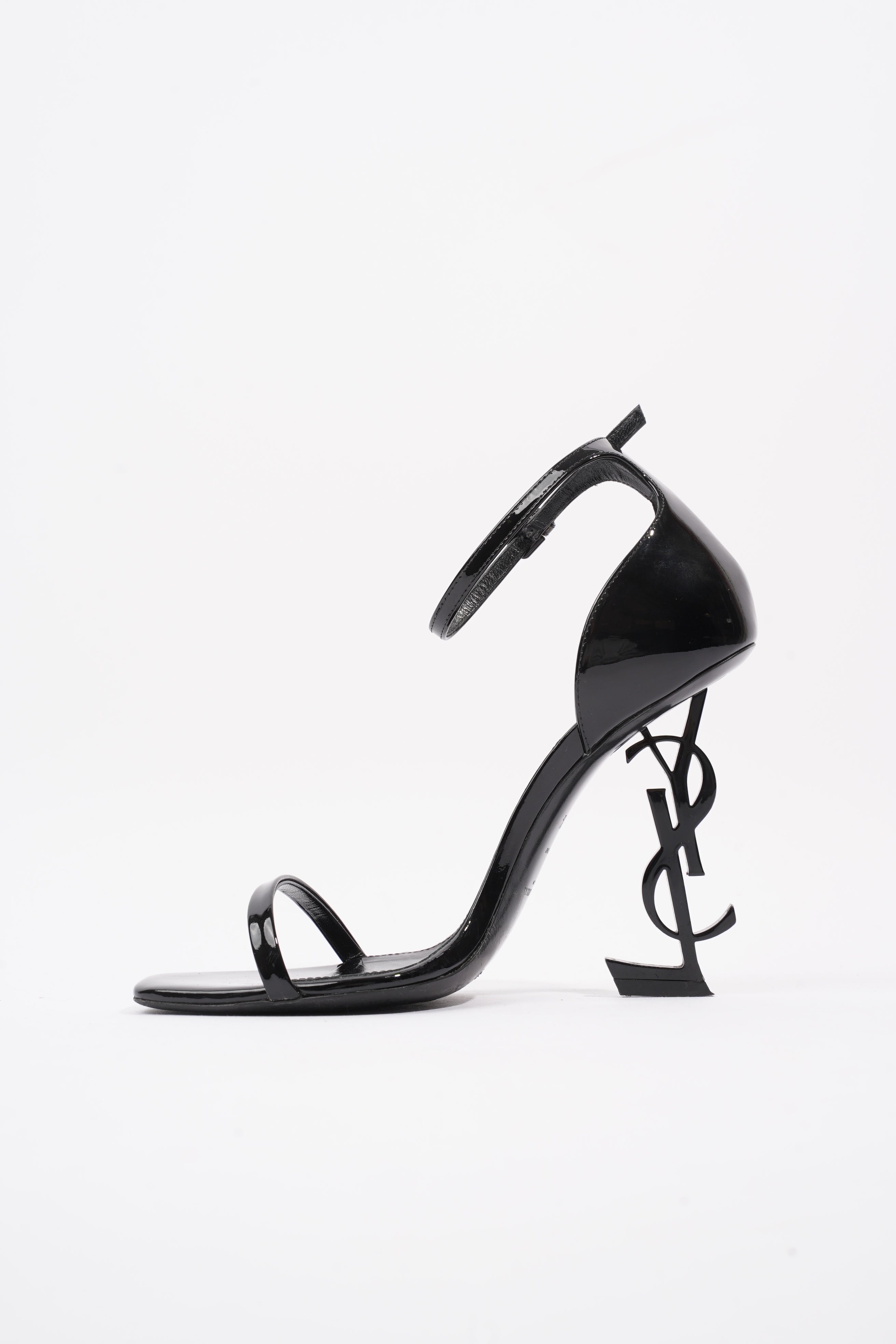 Saint Laurent Opyum Sandal 110 Black Patent Leather EU 37.5 UK 4.5