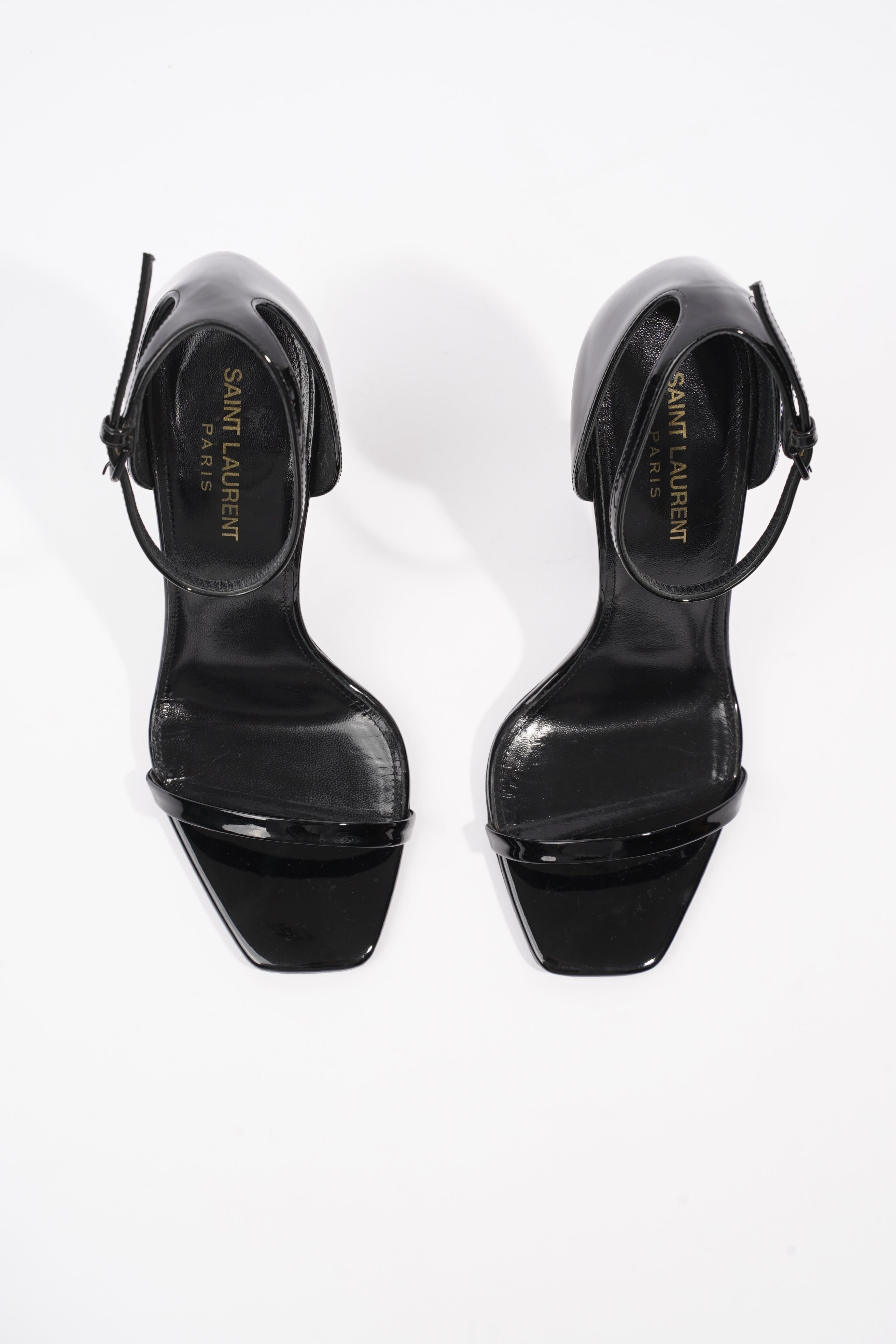 Saint Laurent Opyum Sandal 110 Black Patent Leather EU 37.5 UK 4.5