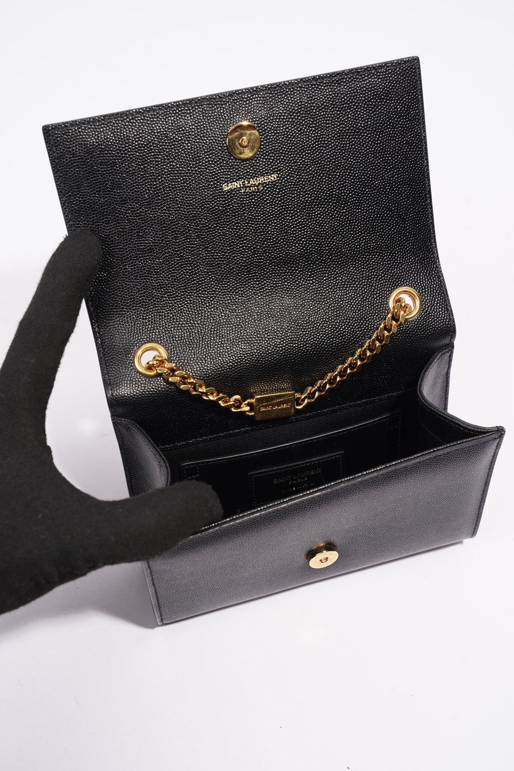 Saint Laurent Kate Black Leather Mini