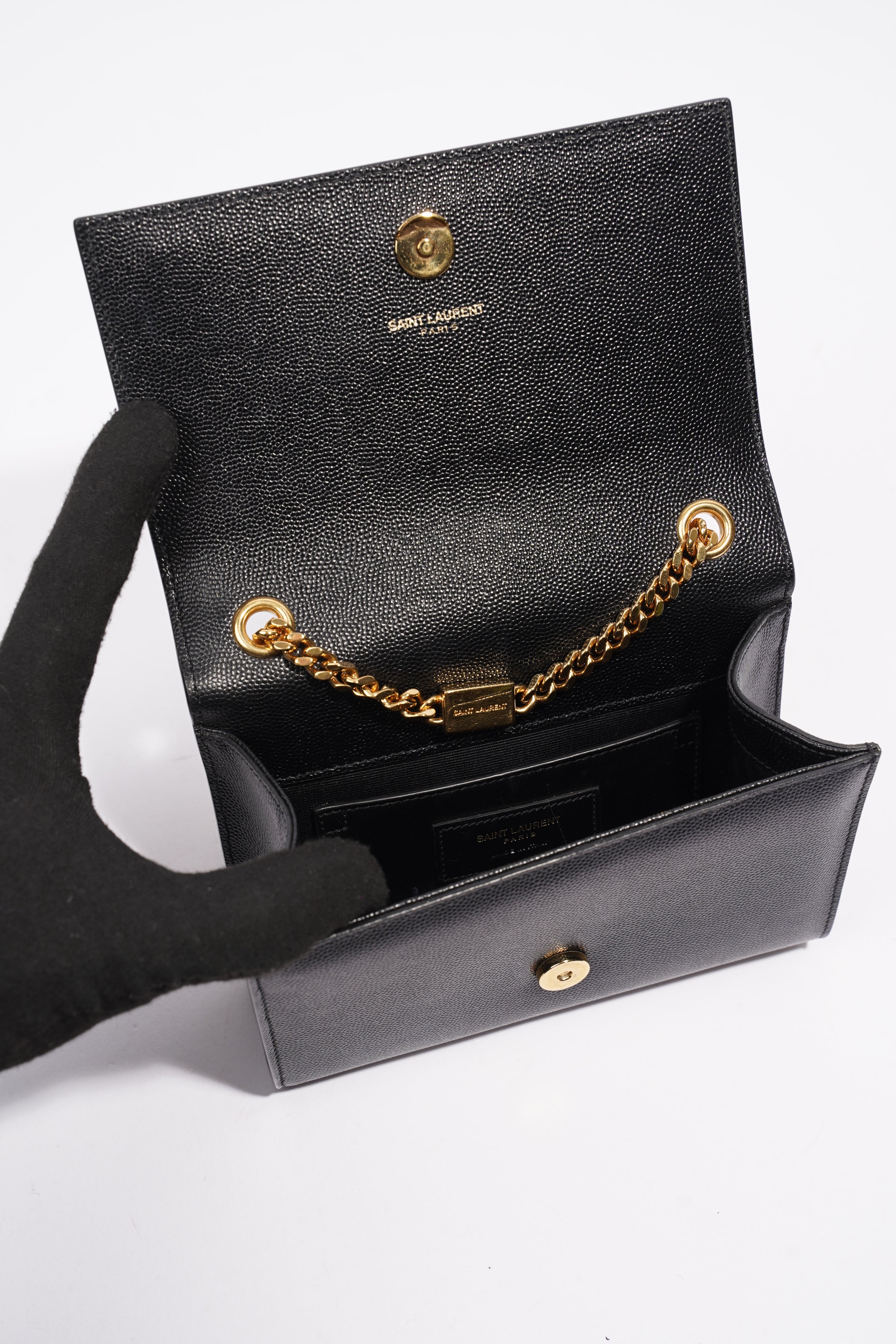 Saint Laurent Kate Black Leather Mini